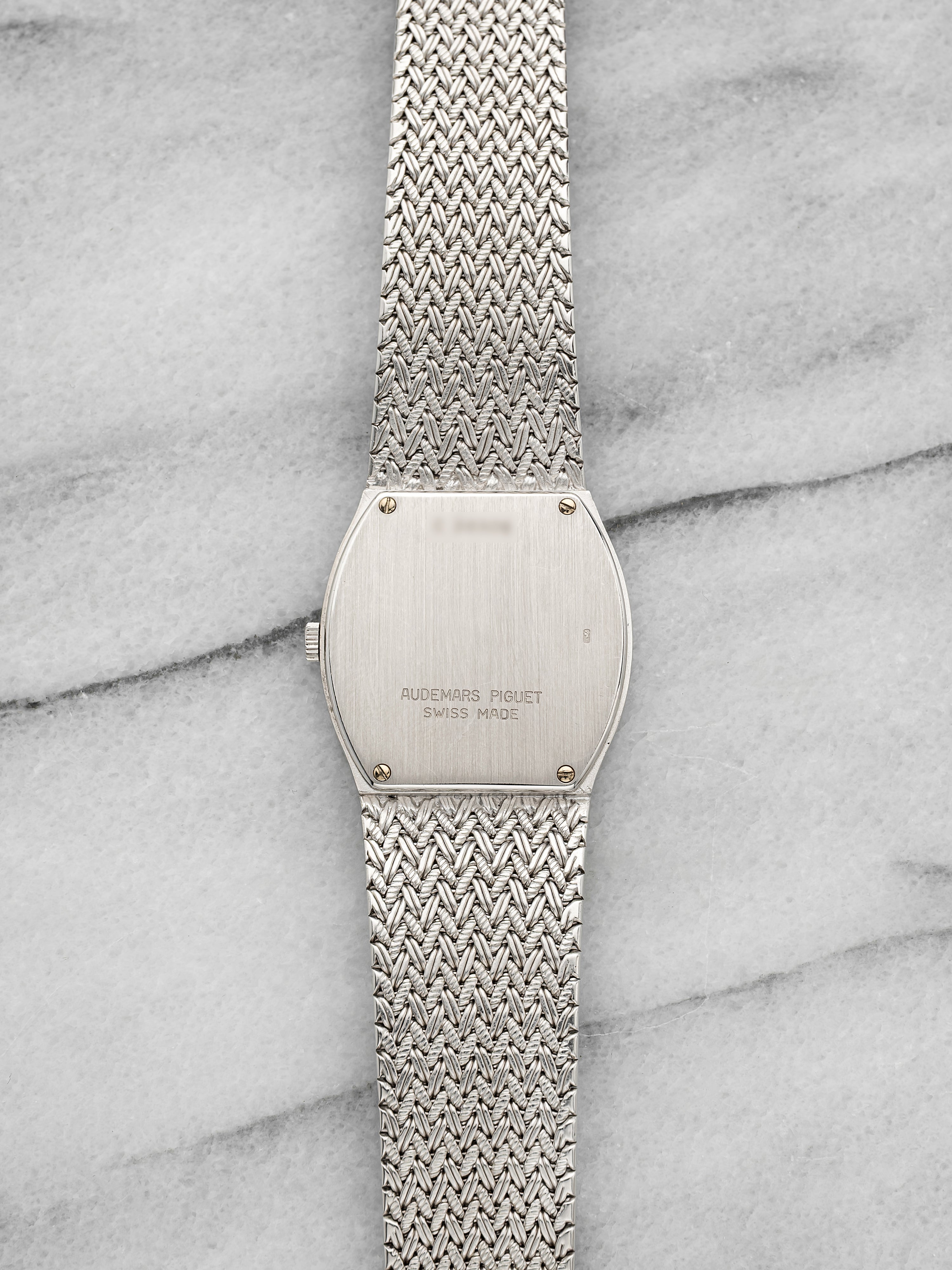 Vintage 1980s Audemars Piguet Cobra 18K WG Diamond Pave Sapphire Dial 27mm