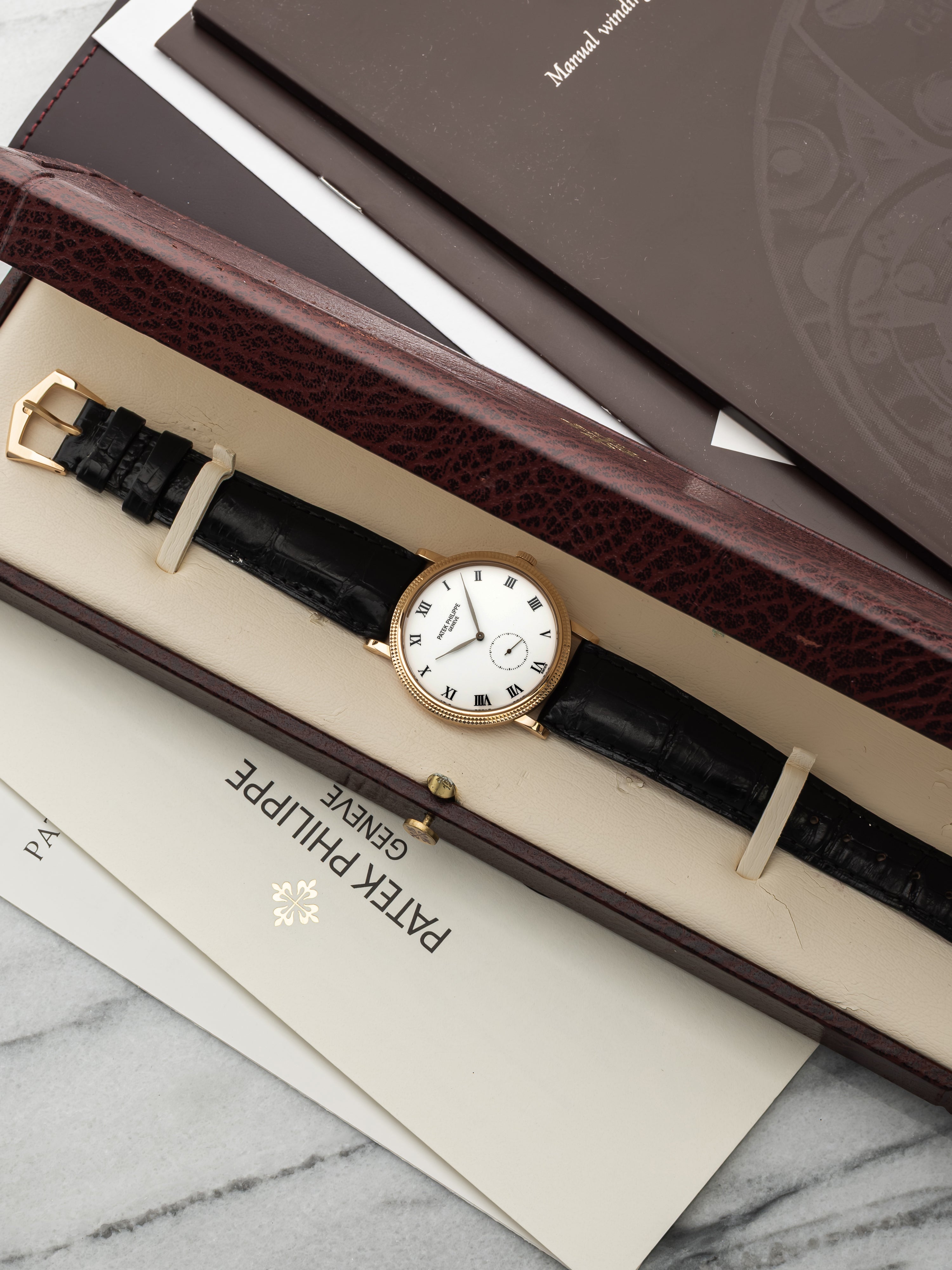 2006 Patek Philippe Calatrava 3919R-001 18K Rose Gold White Dial Manual 36mm