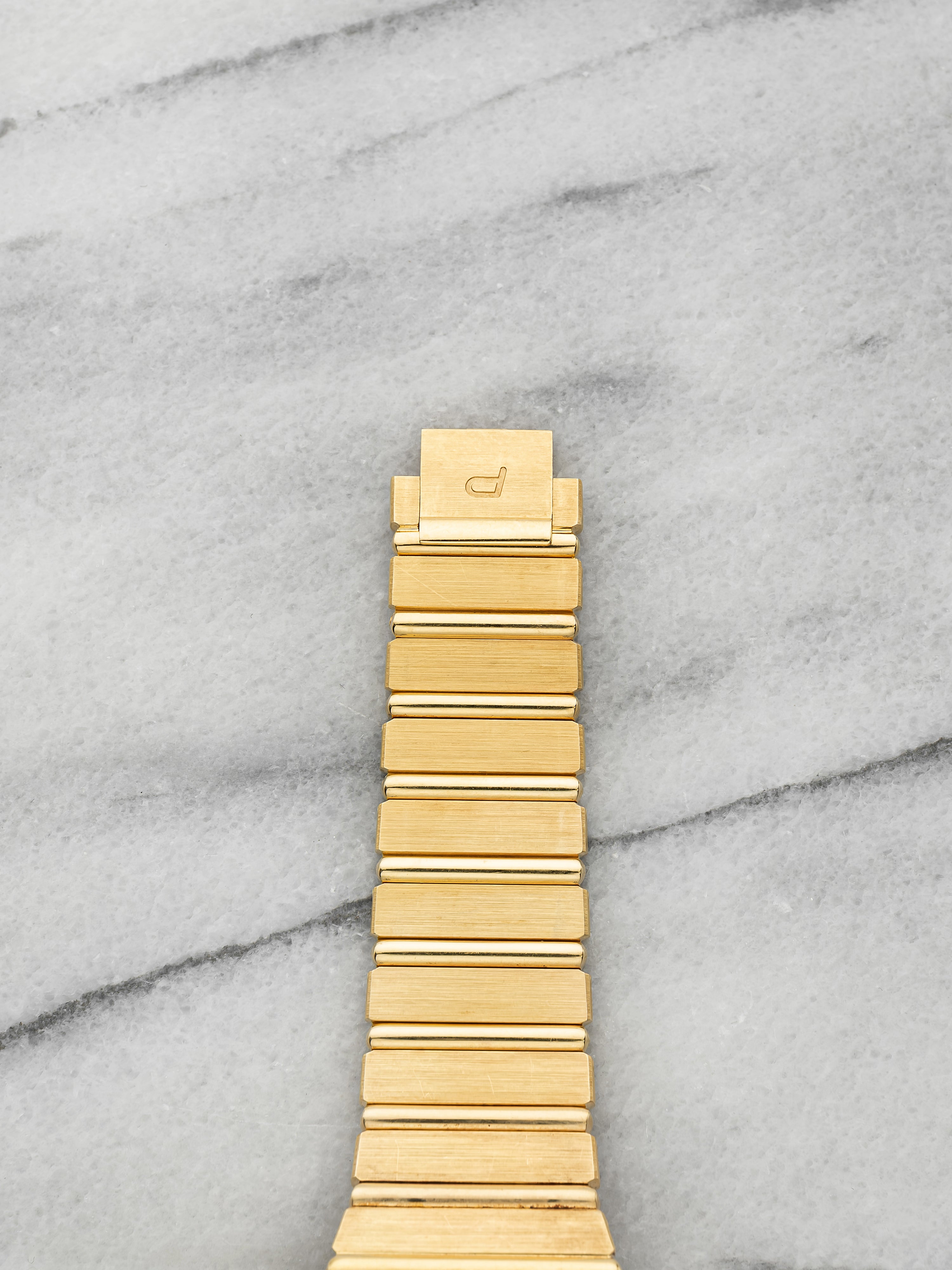Vintage 1980s Piaget Polo 15661 C701 18K YG Champagne Dial Quartz 34mm