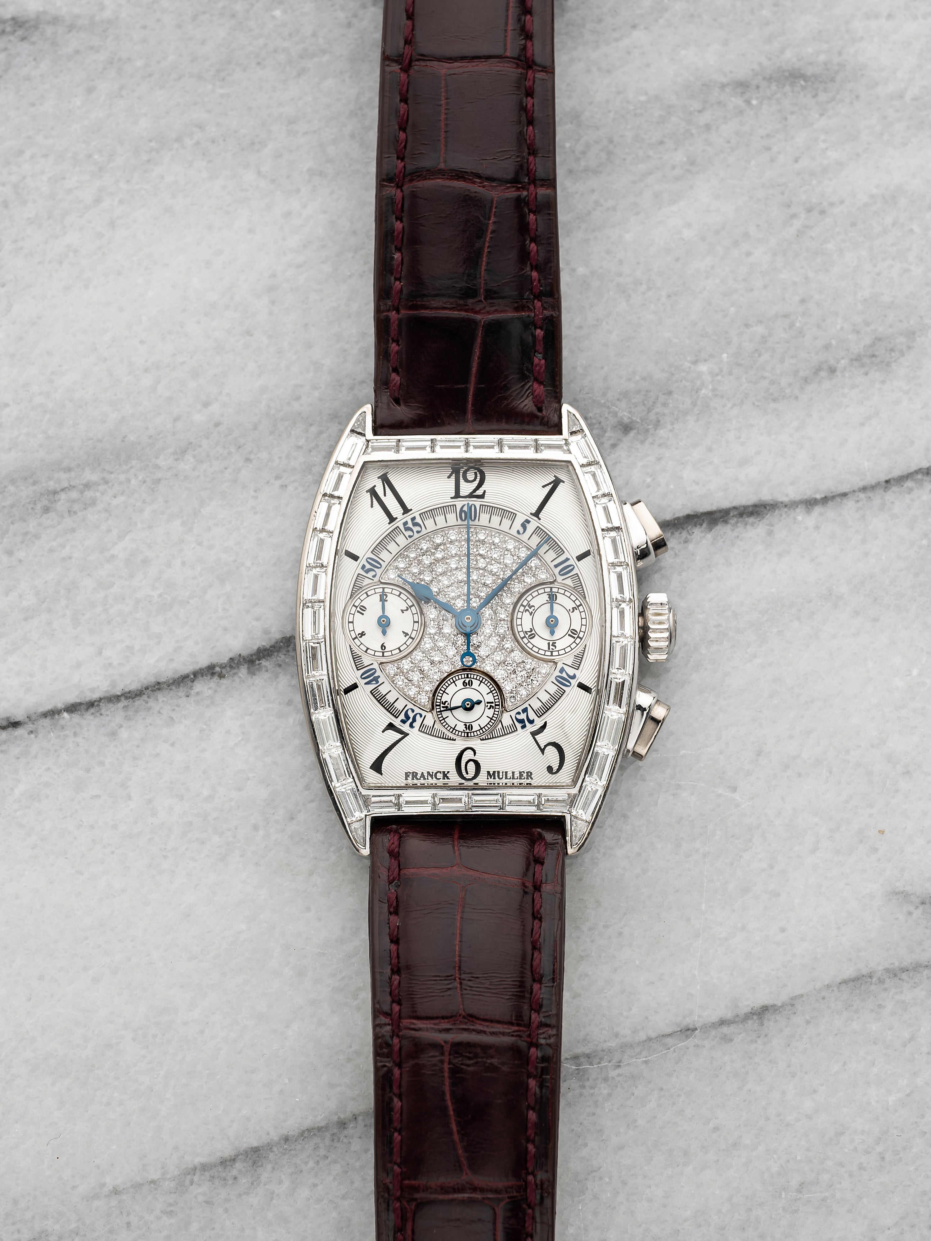 Vintage 1990s Franck Muller Cintree Curvex 7501 CC BAG Diamond Dial Manual 30mm