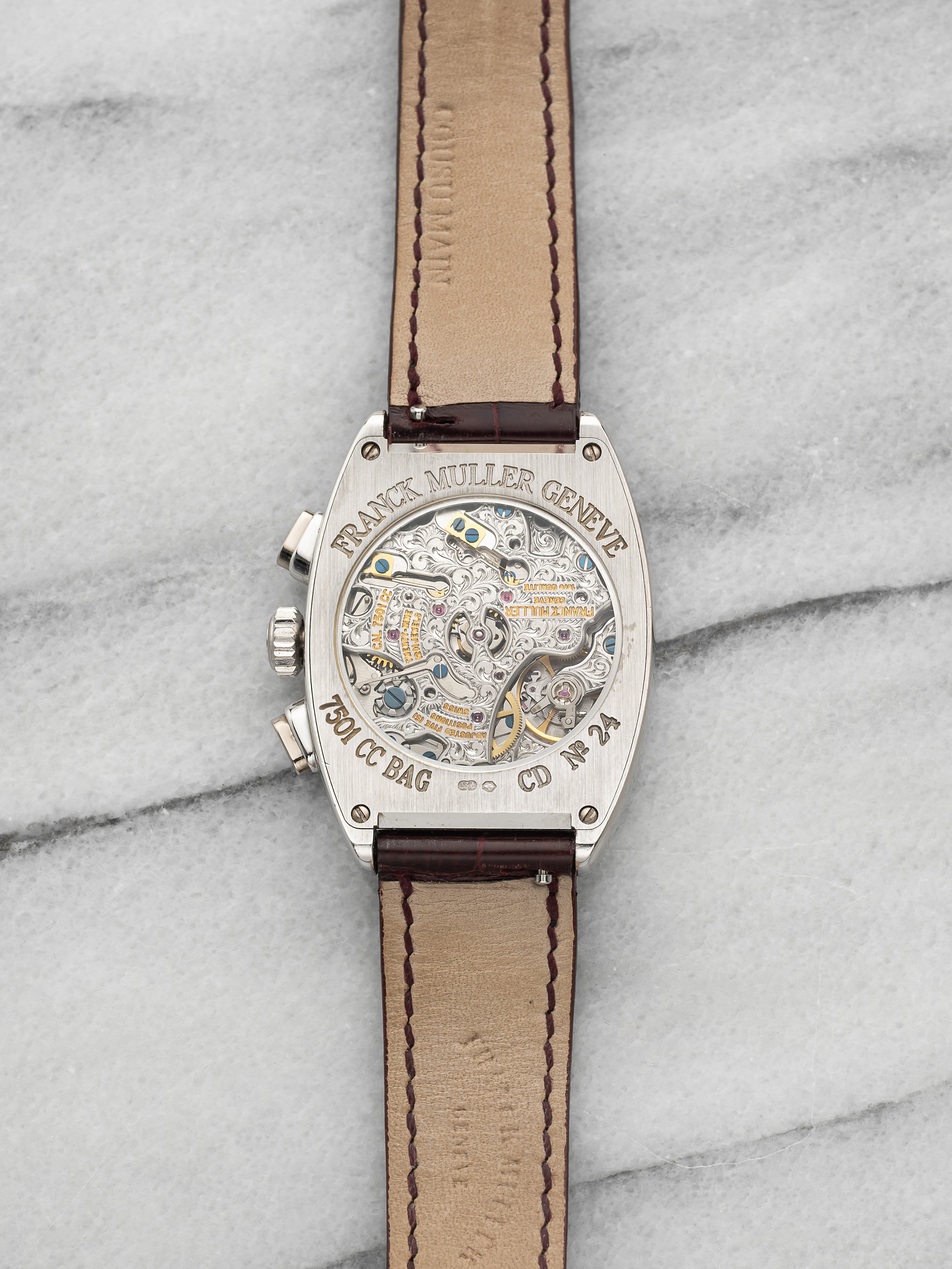Vintage 1990s Franck Muller Cintree Curvex 7501 CC BAG Diamond Dial Manual 30mm