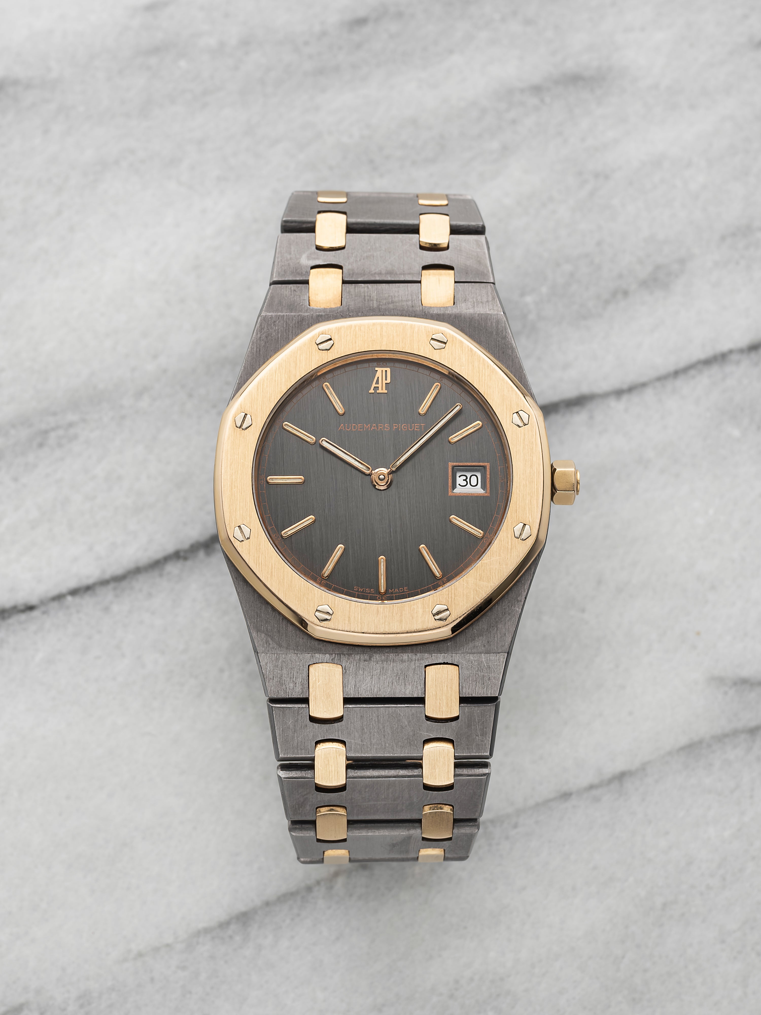 Vintage 1990s Audemars Piguet Royal Oak 56175TR Tantalum 18k RG Grey Dial 33mm