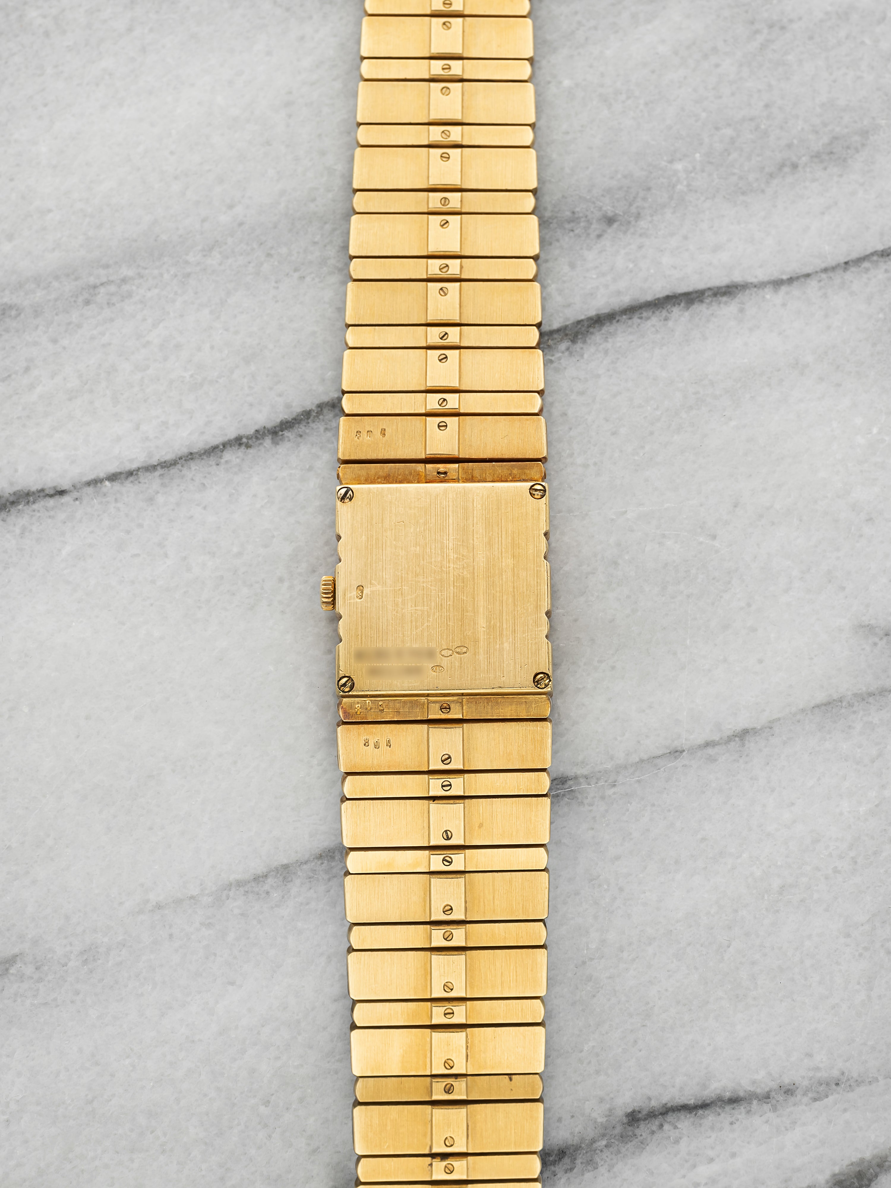 Vintage 1990s Piaget Polo 8131 C705 18K YG Staggered Diamond Dial Quartz 20mm