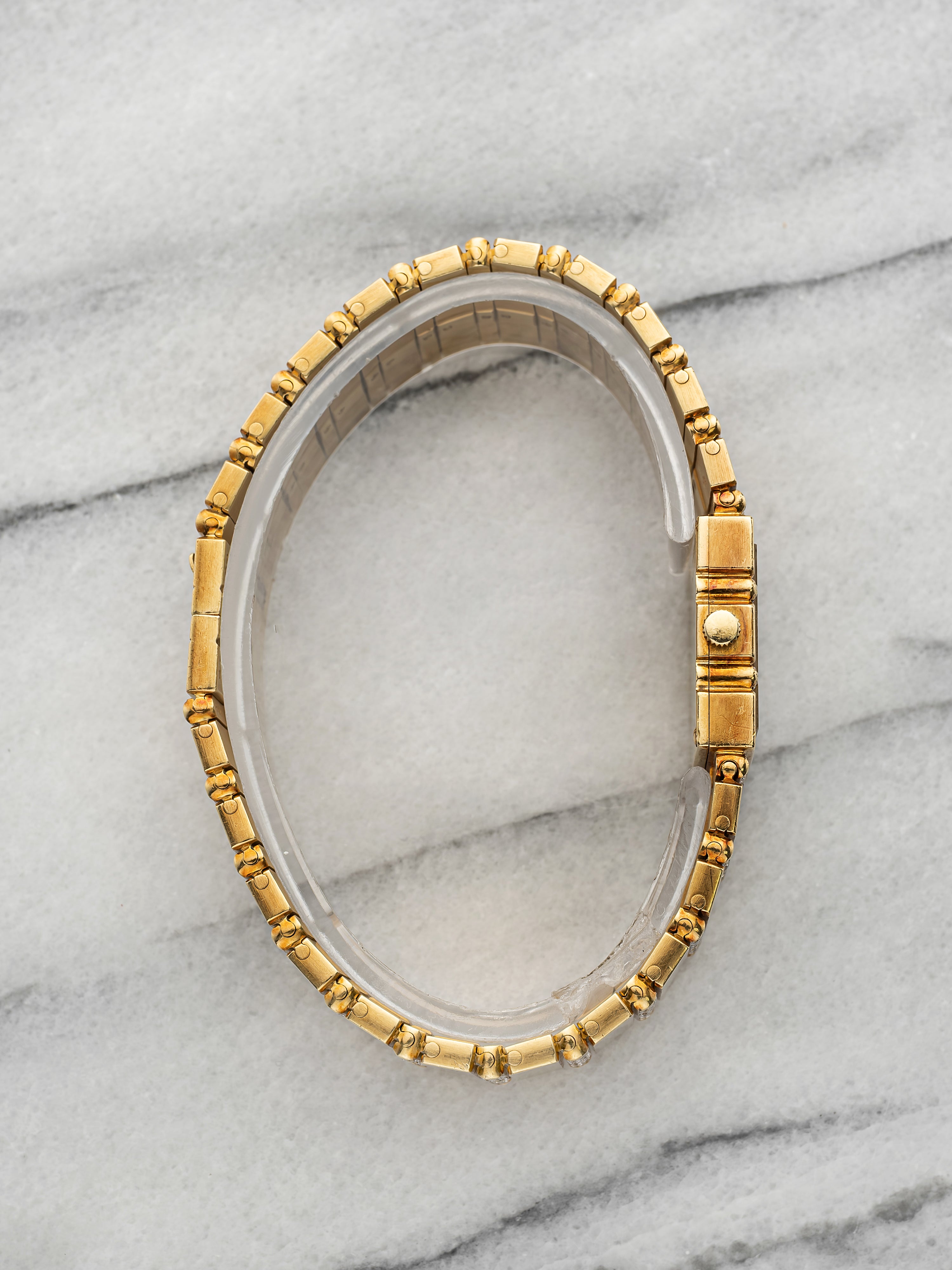 Vintage 1990s Piaget Polo 8131 C705 18K YG Staggered Diamond Dial Quartz 20mm