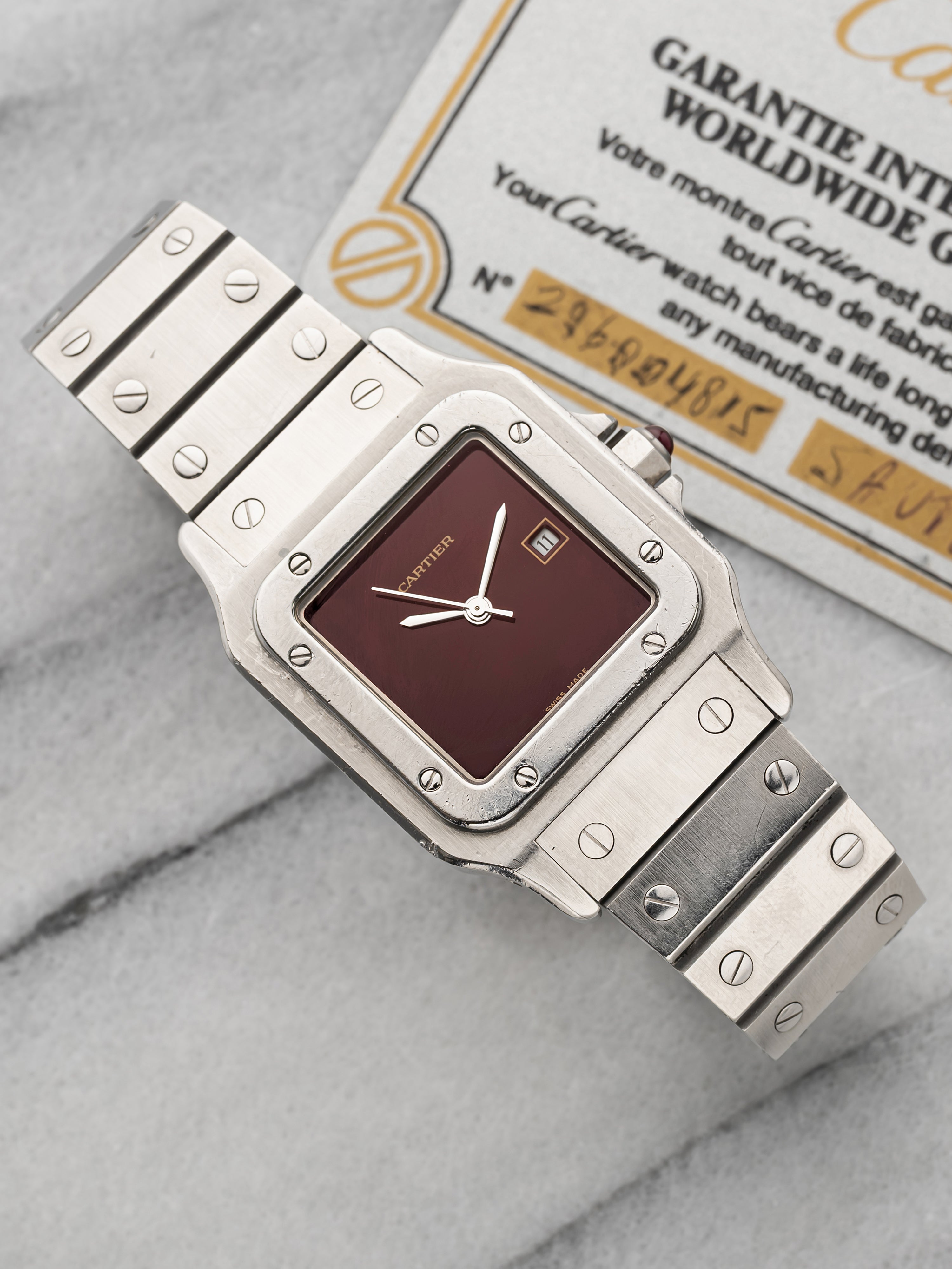 1983 Cartier Santos 2960 - Burgundy Dial