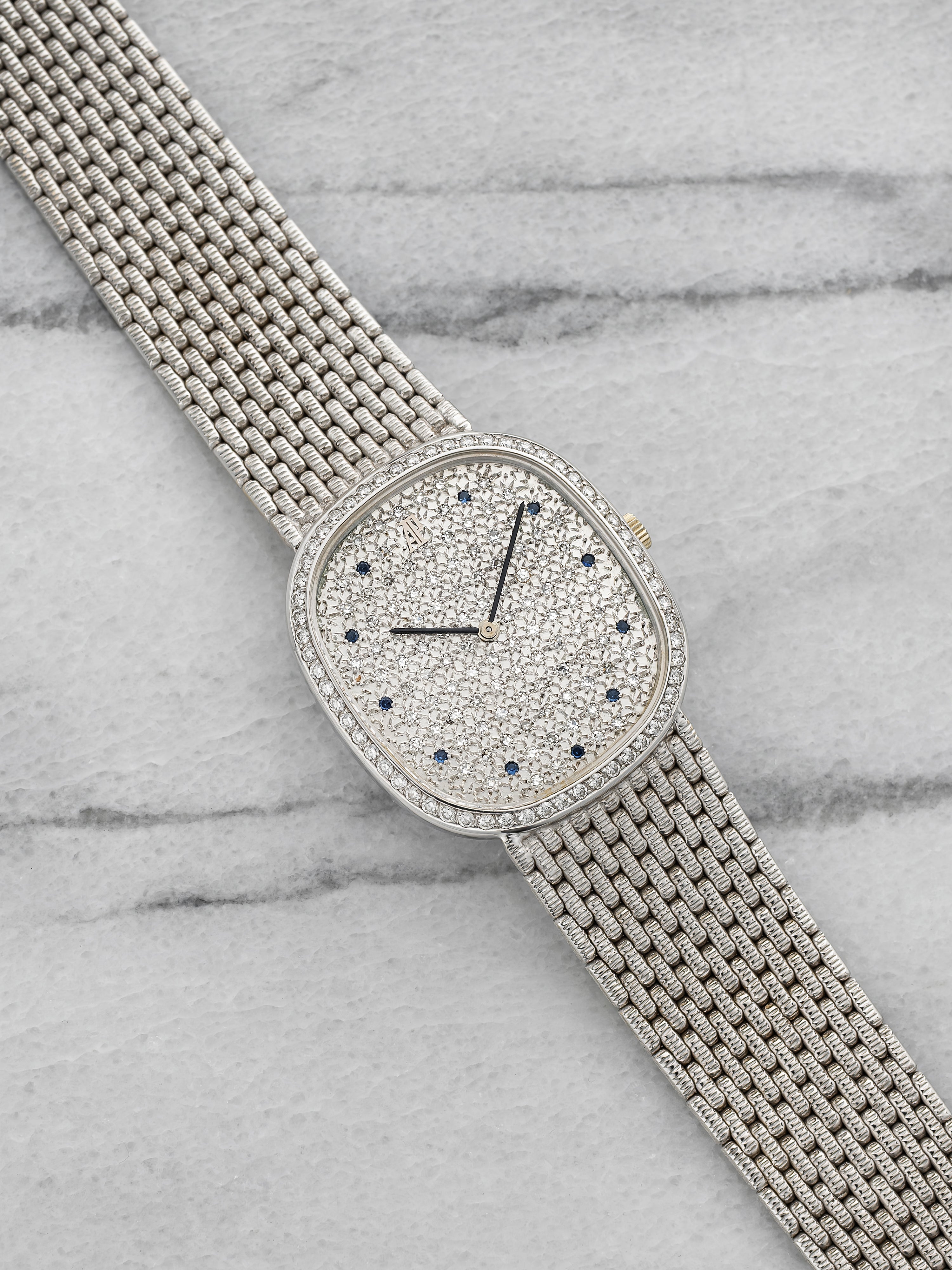 Audemars Piguet Ellipse - 18K White Gold, Pave Etched Sun Dial