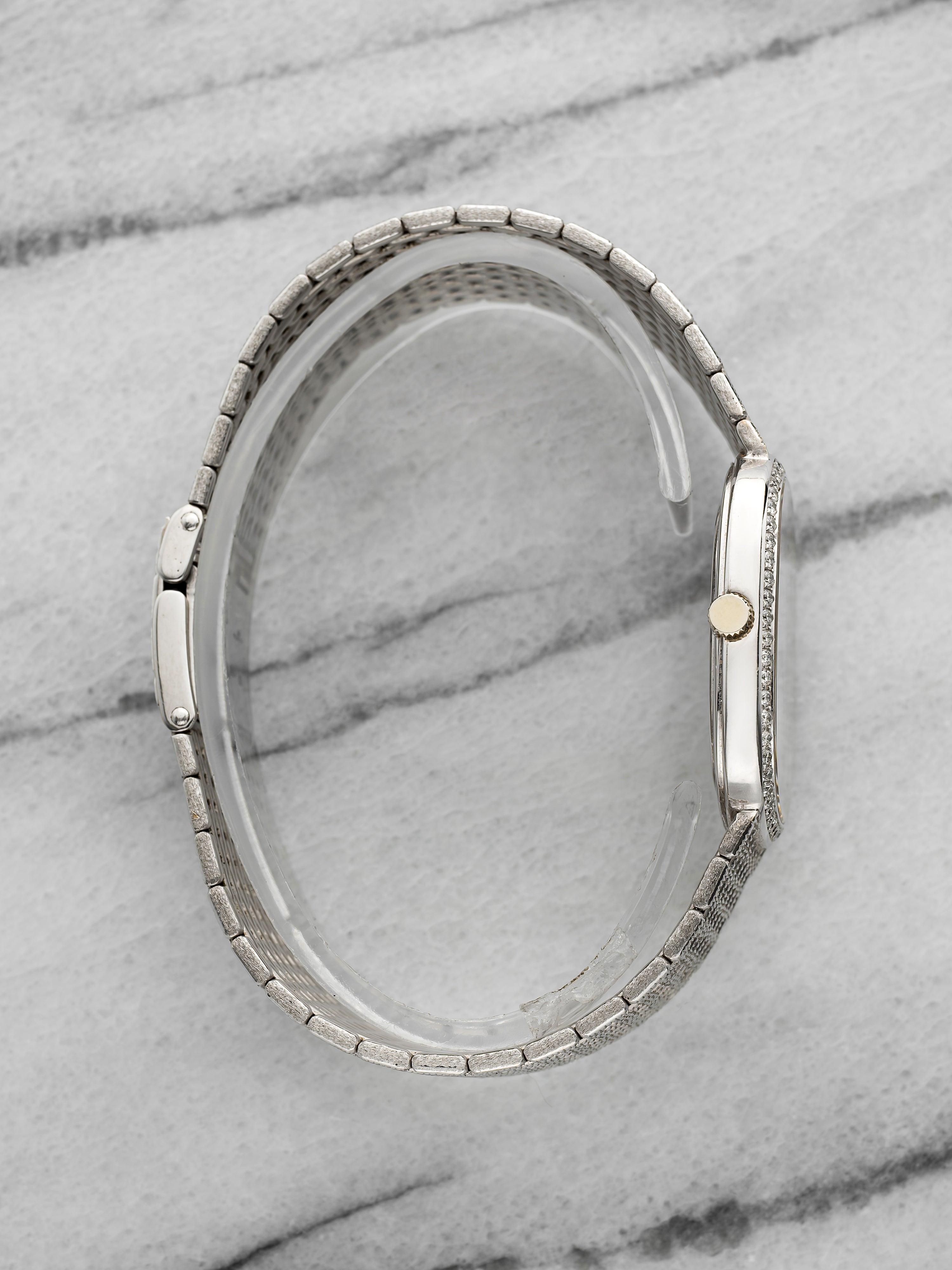 Audemars Piguet Ellipse - 18K White Gold, Sapphire & Diamond Pave Etched Sun Dial