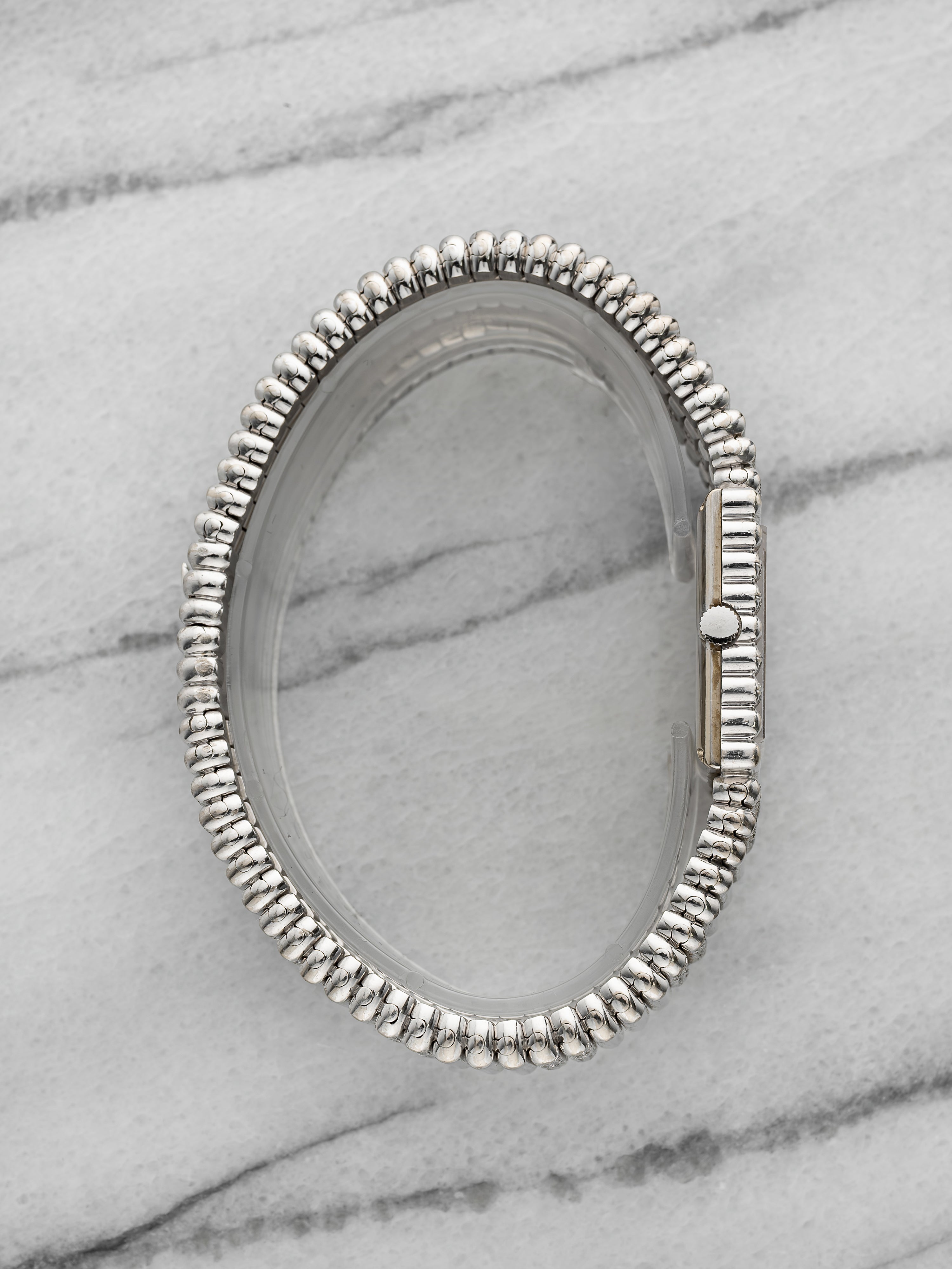 Piaget Emperador Mini 9133 C 151 - 18k White Gold, Factory Diamond Gadroon Dial