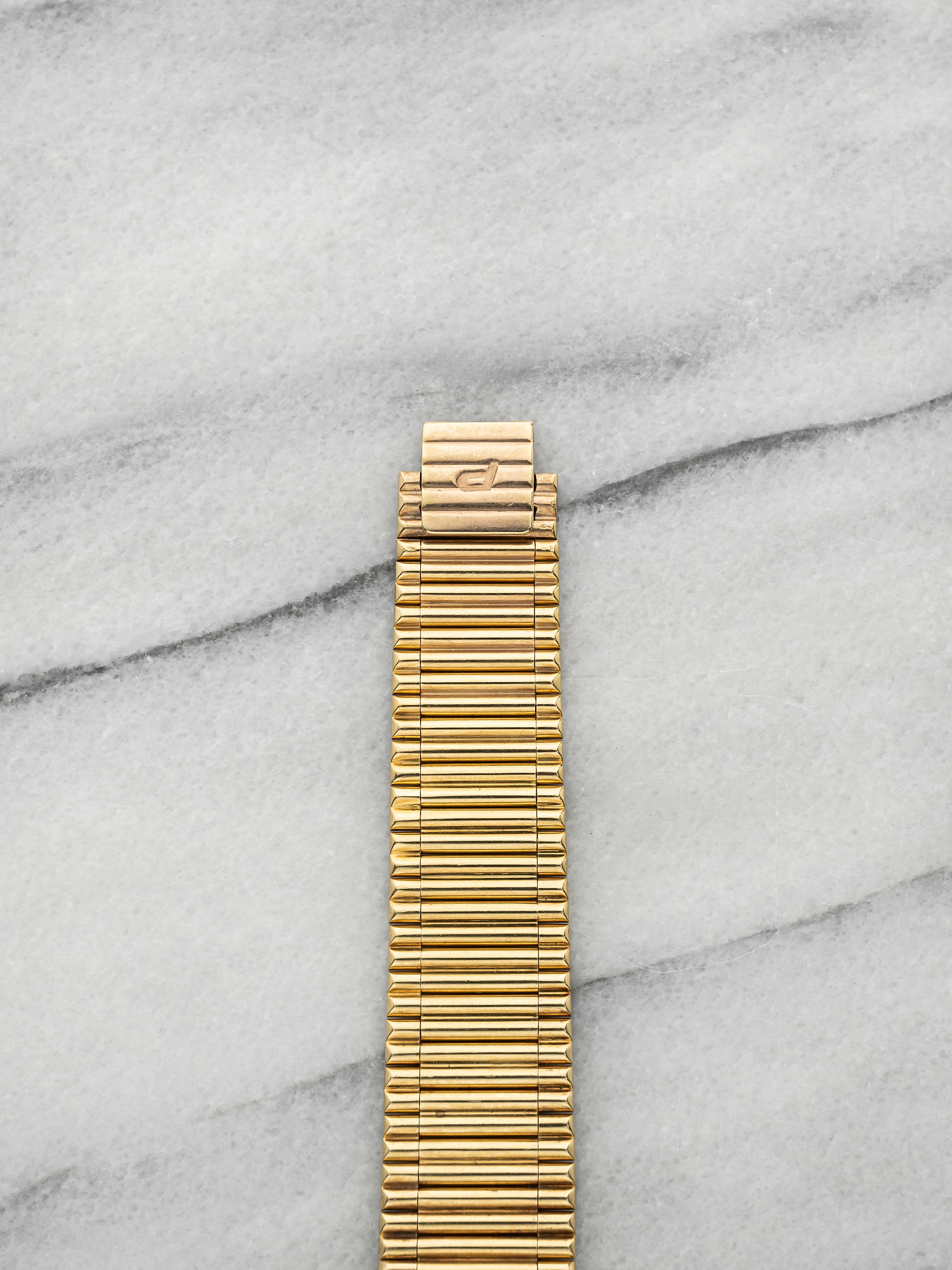 Vintage 1970s Piaget 9040 G1 18K Yellow Gold Tiger Iron Stone Dial Manual 26mm
