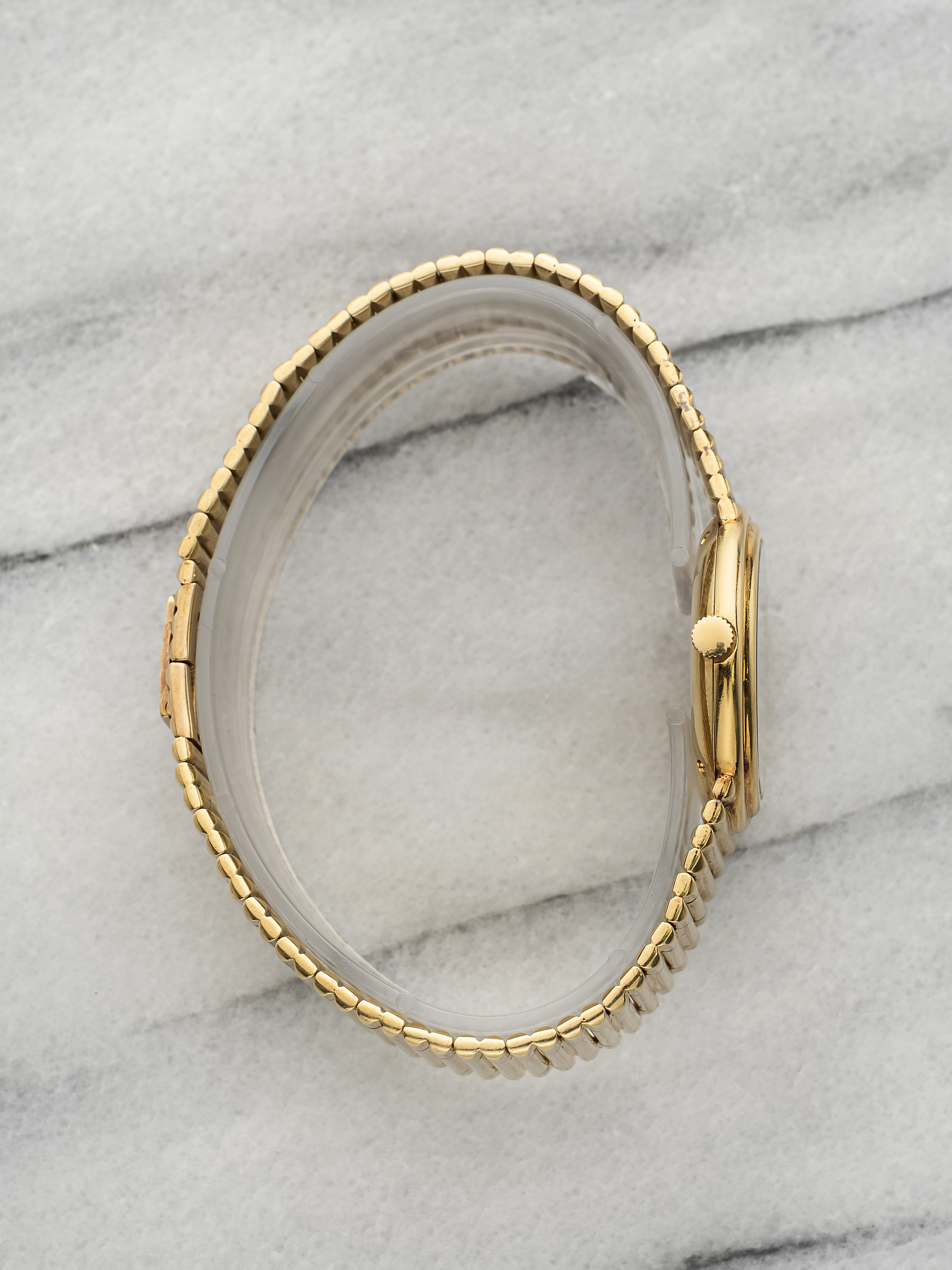 Vintage 1970s Piaget 9040 G1 18K Yellow Gold Tiger Iron Stone Dial Manual 26mm