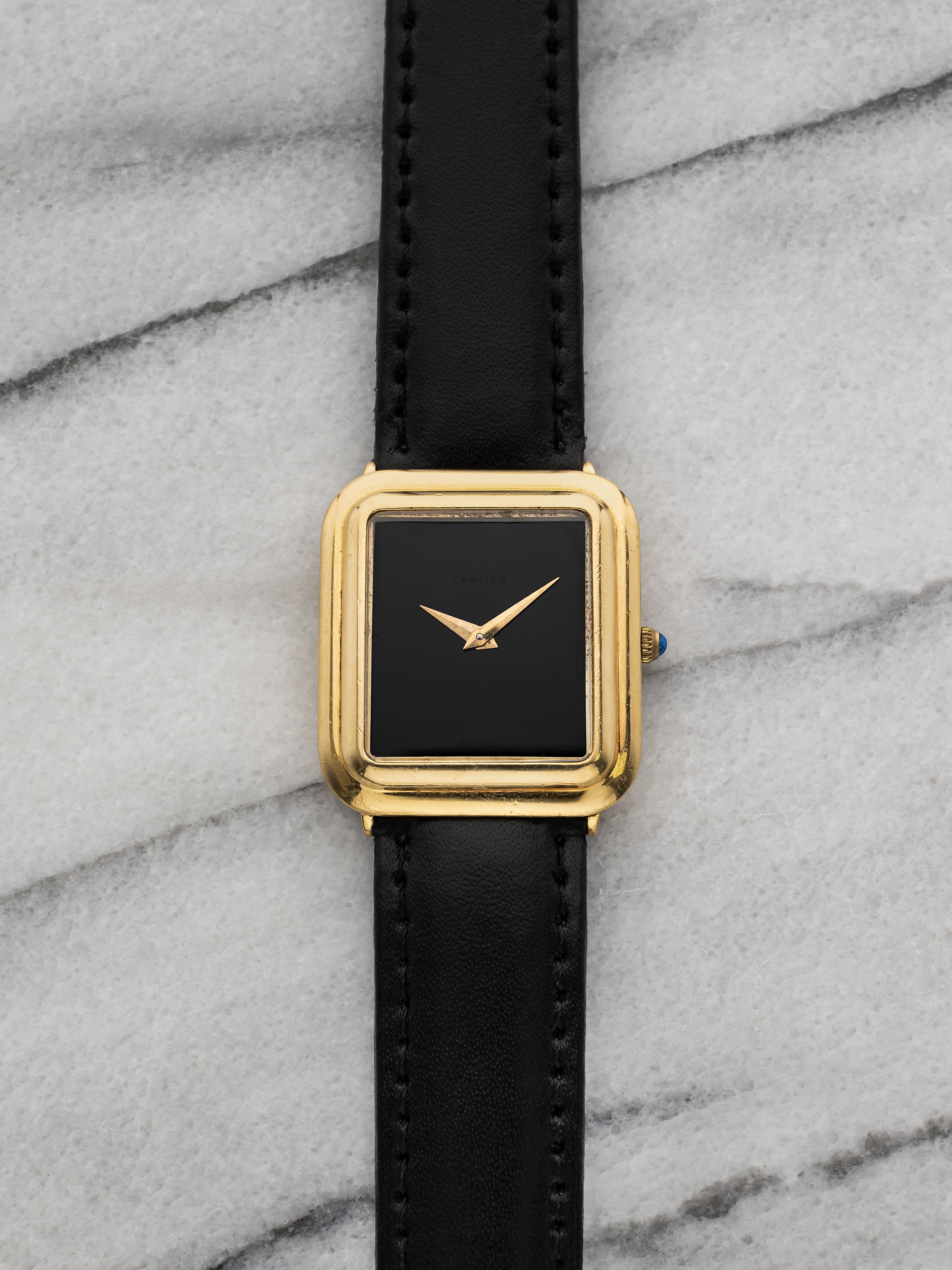 Cartier Gold Watch - Onyx Dial