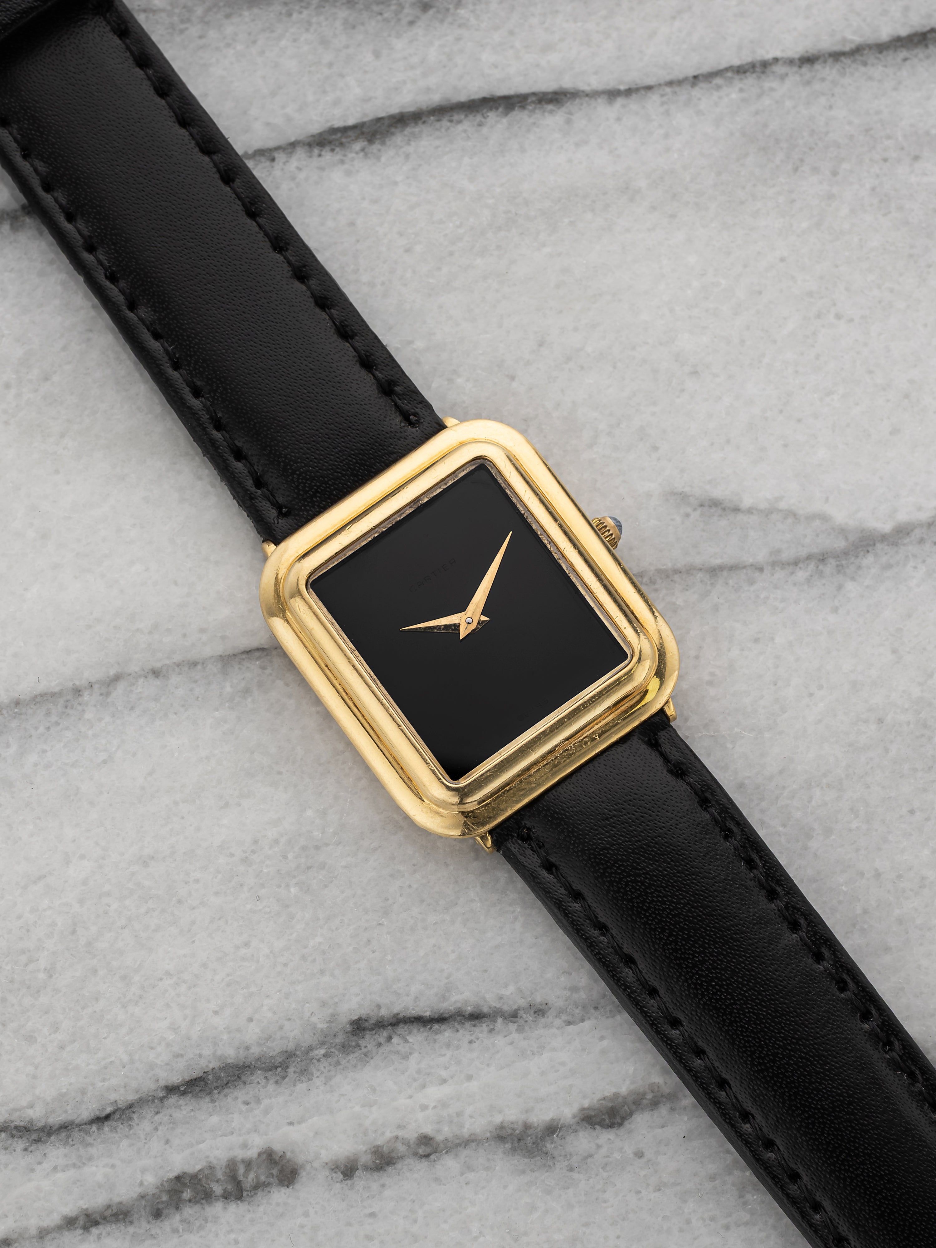 Cartier Gold Watch - Onyx Dial