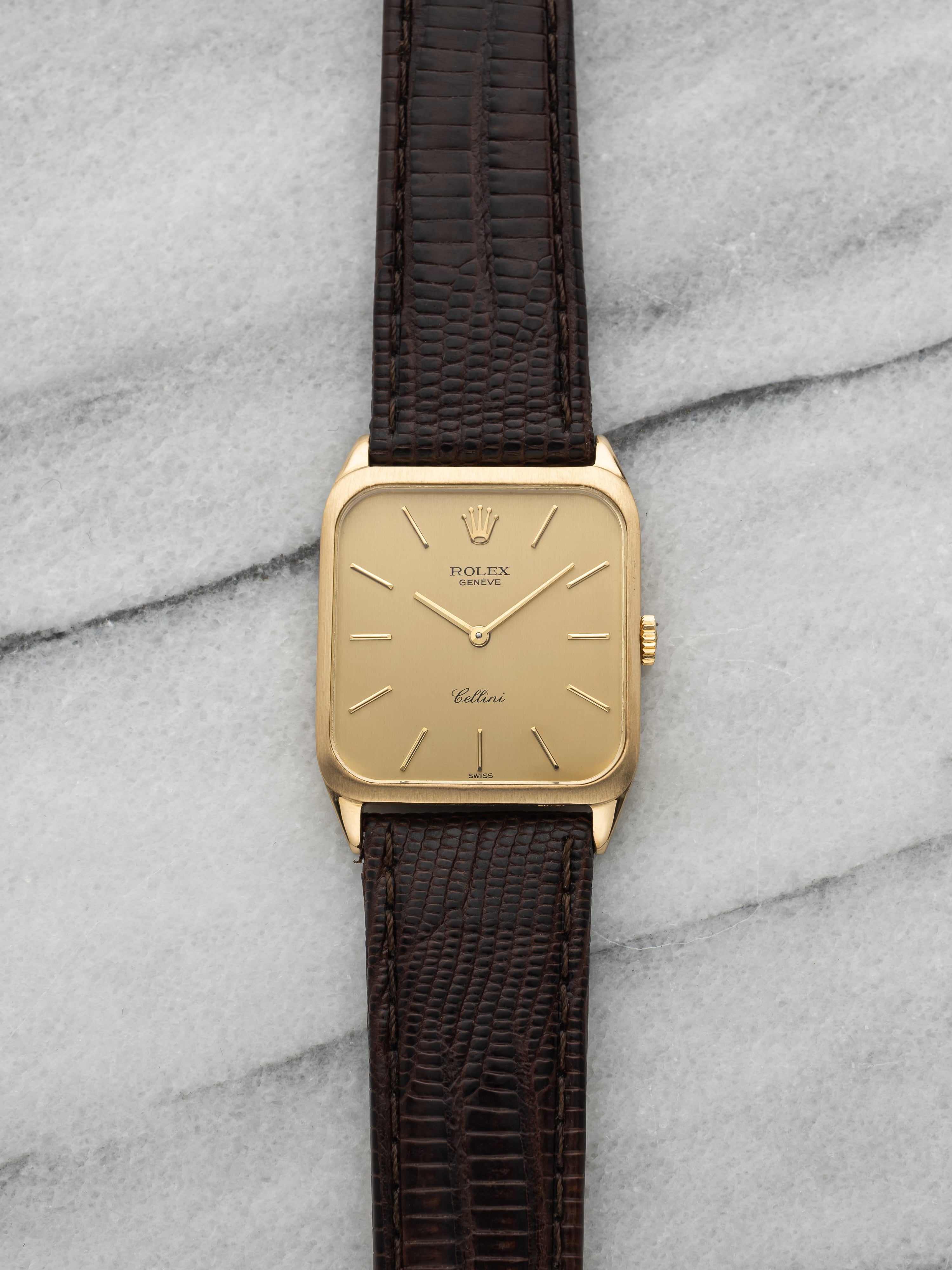 Vintage 1976 Rolex Cellini 4135 18K Yellow Gold Champagne Dial Manual 27mm