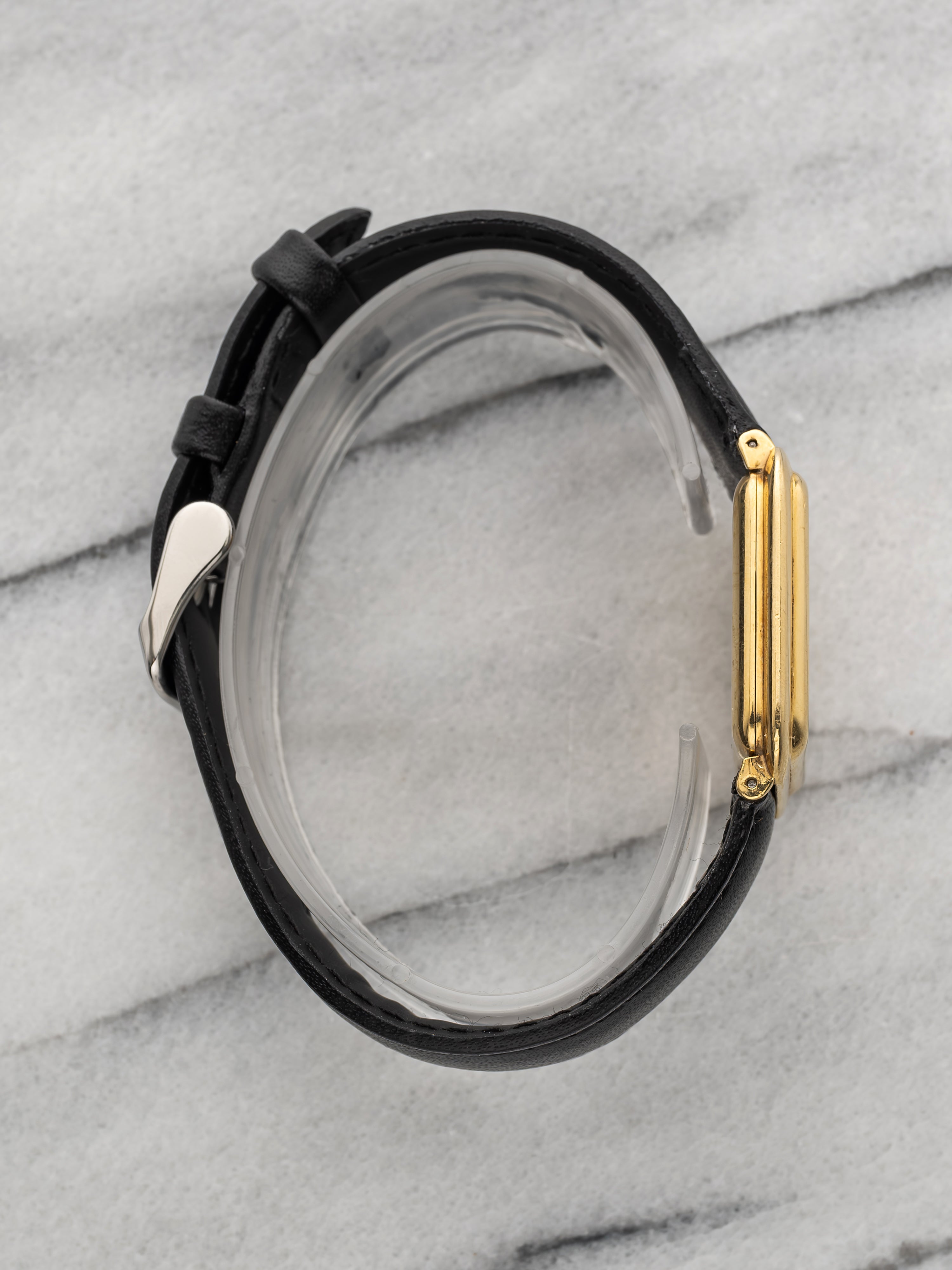 Cartier Gold Watch - Onyx Dial