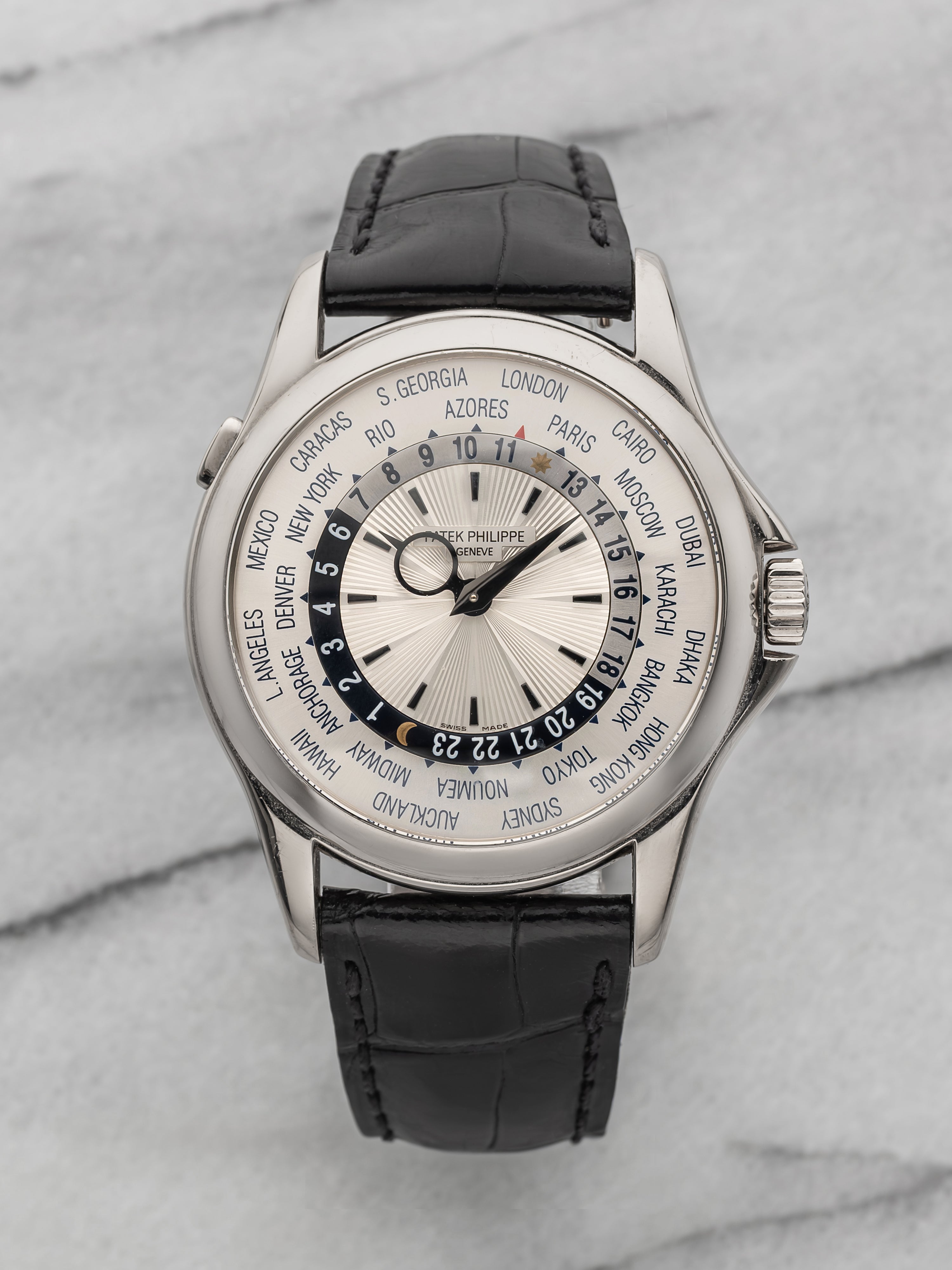 Patek Philippe World Time 3130G-001 - White Gold, Silver Dial