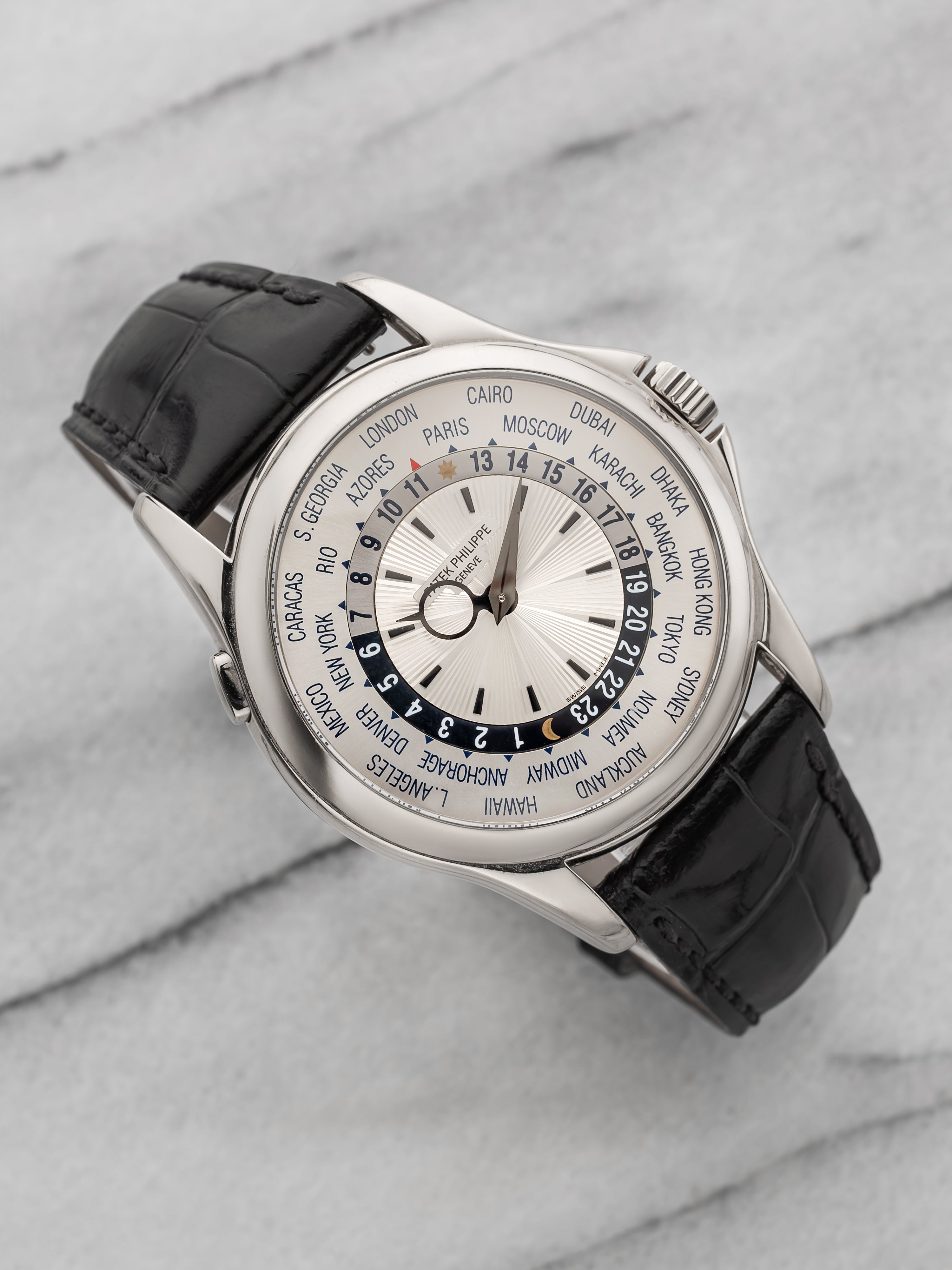 Patek Philippe World Time 3130G-001 - White Gold, Silver Dial