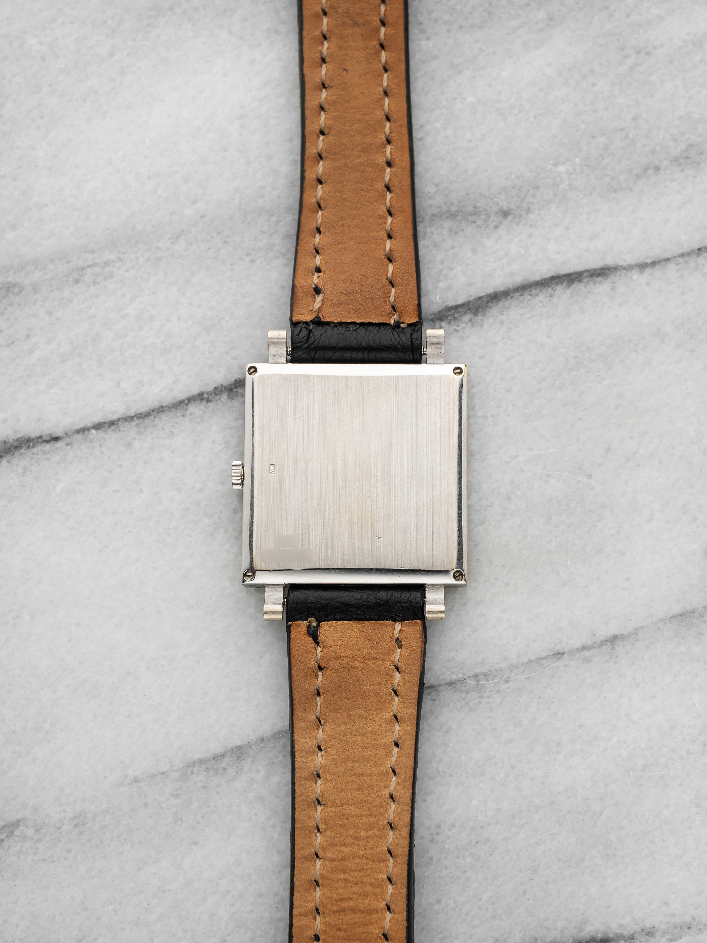 Vintage 1970s Piaget 937 Square Hobnail 18K WG Malachite Dial Manual 30mm