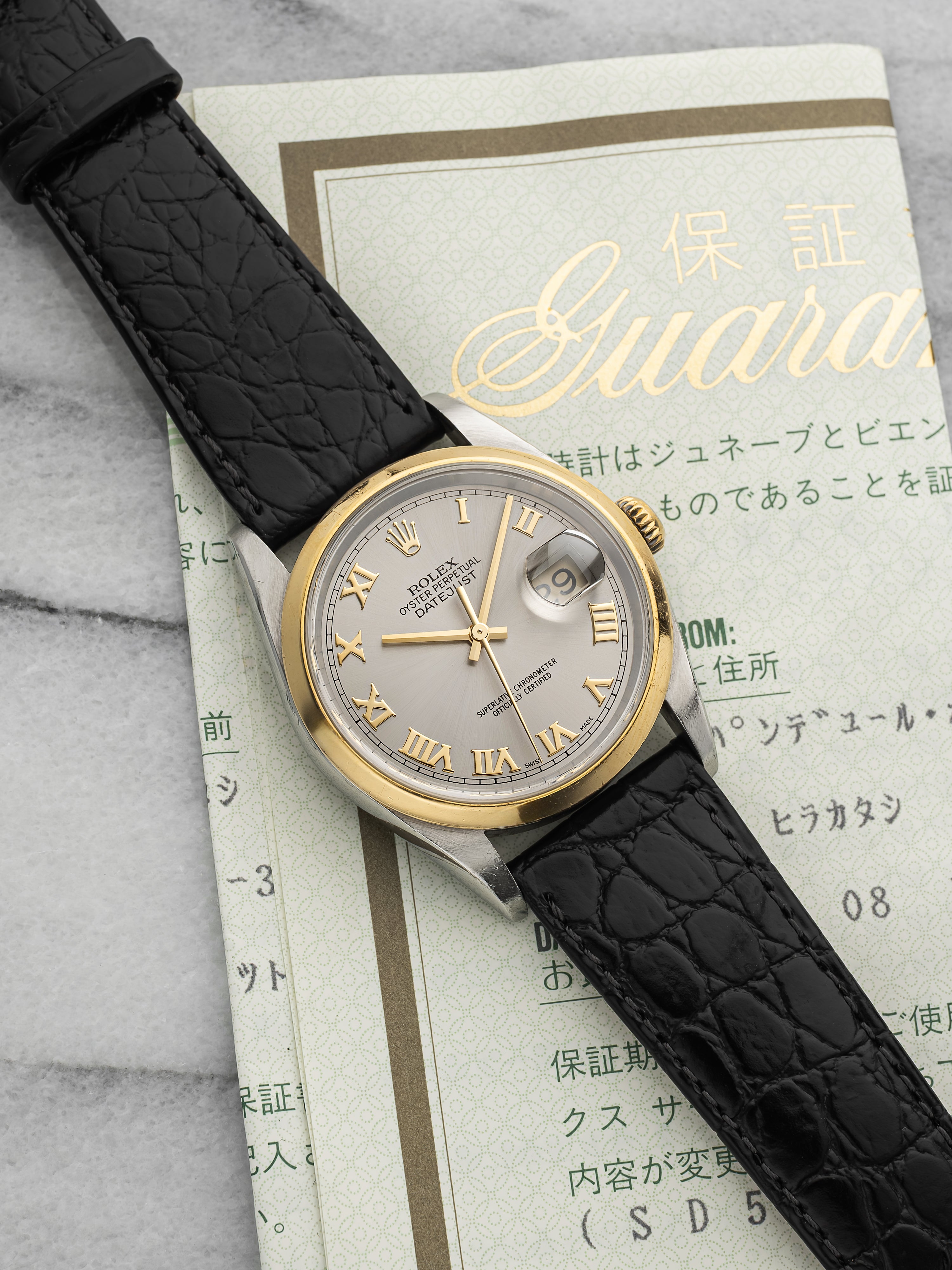 2001 Rolex Datejust 16203 Two-Tone Silver Roman Dial Automatic 36mm