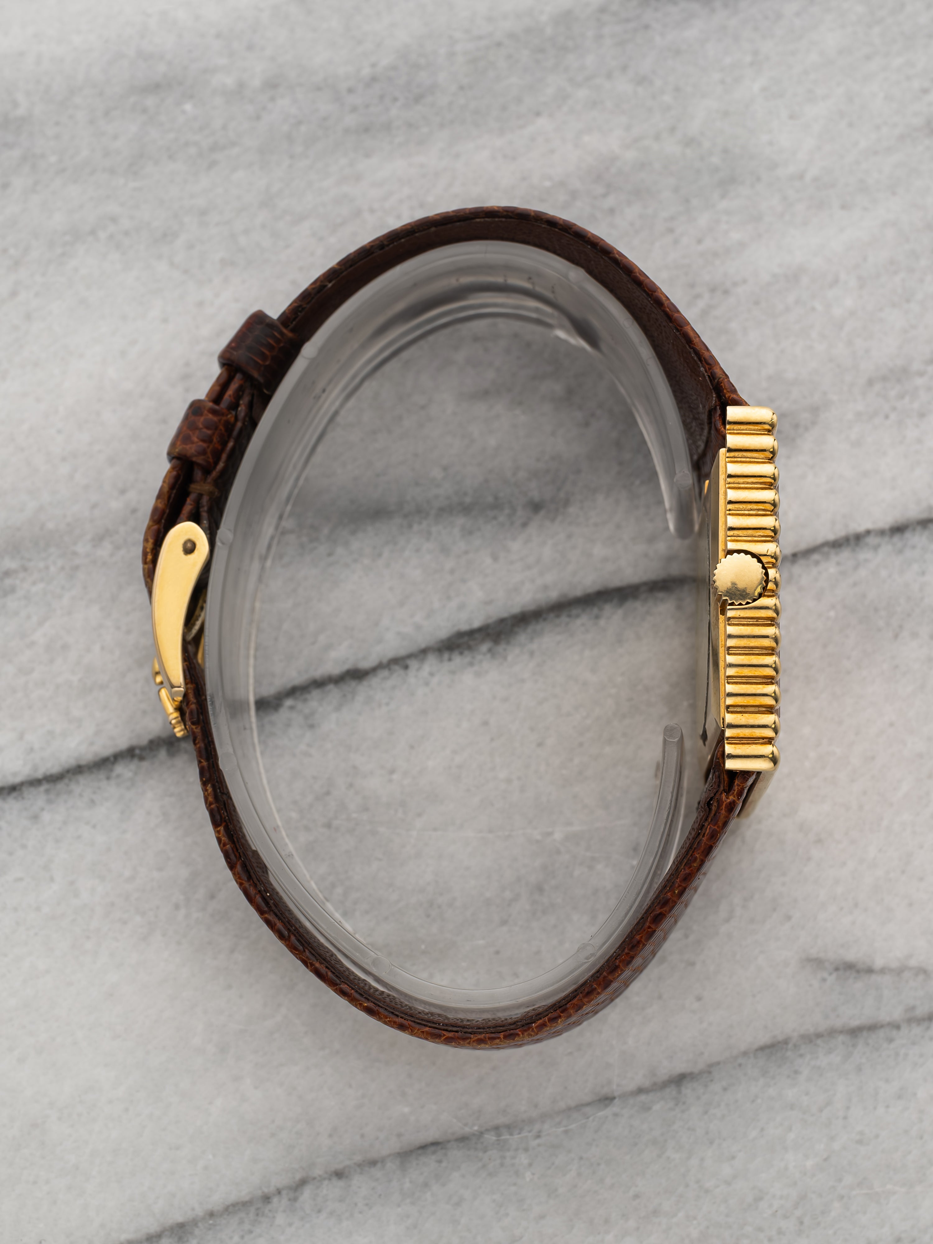 Rolex Cellini Asymmetric 4015 - Ribbed Bezel, Pink Mirror Dial