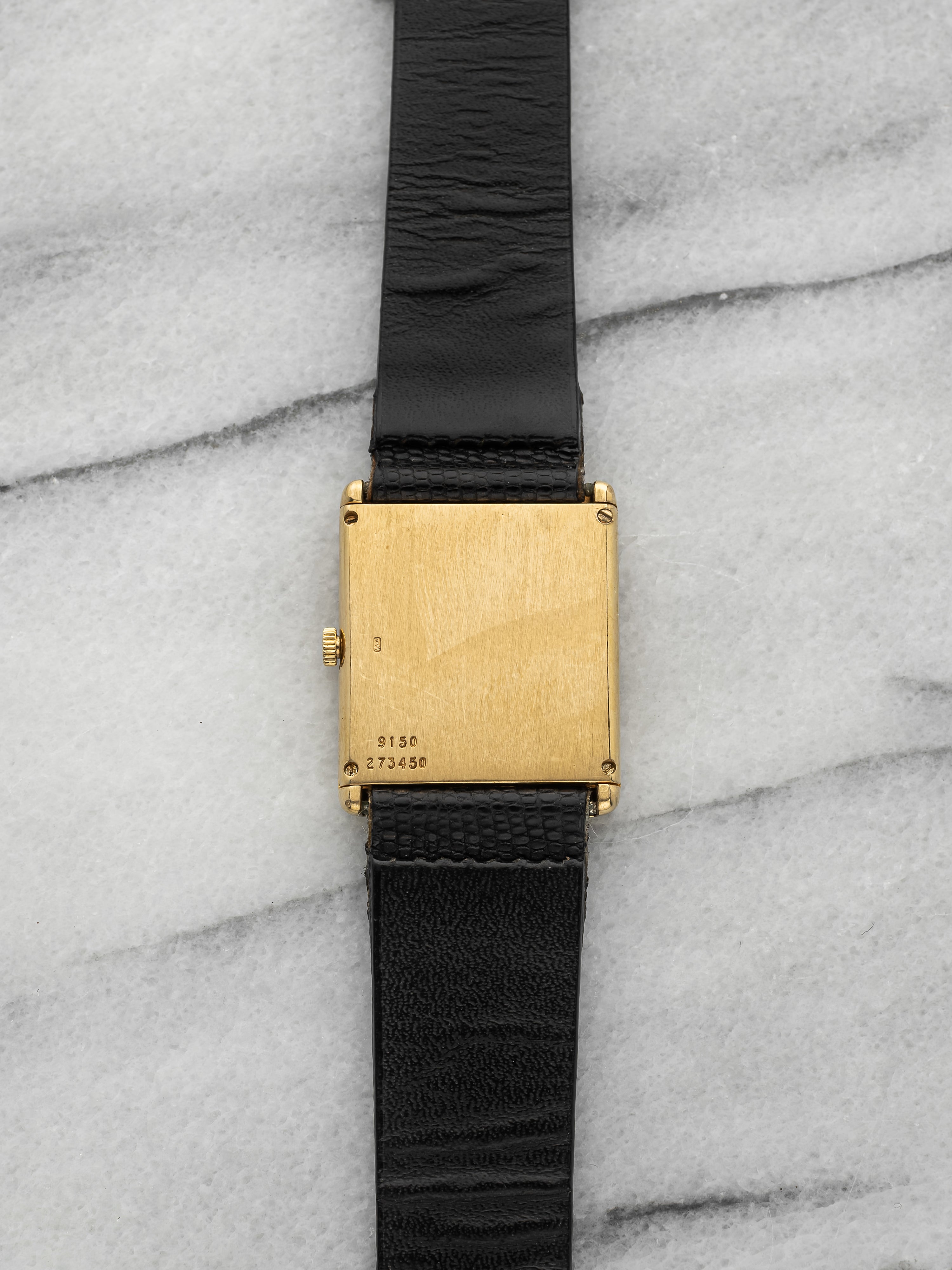 Vintage 1970s Piaget Protocole 9150 18K YG Onyx Pavé Diamond Dial Manual 23 mm