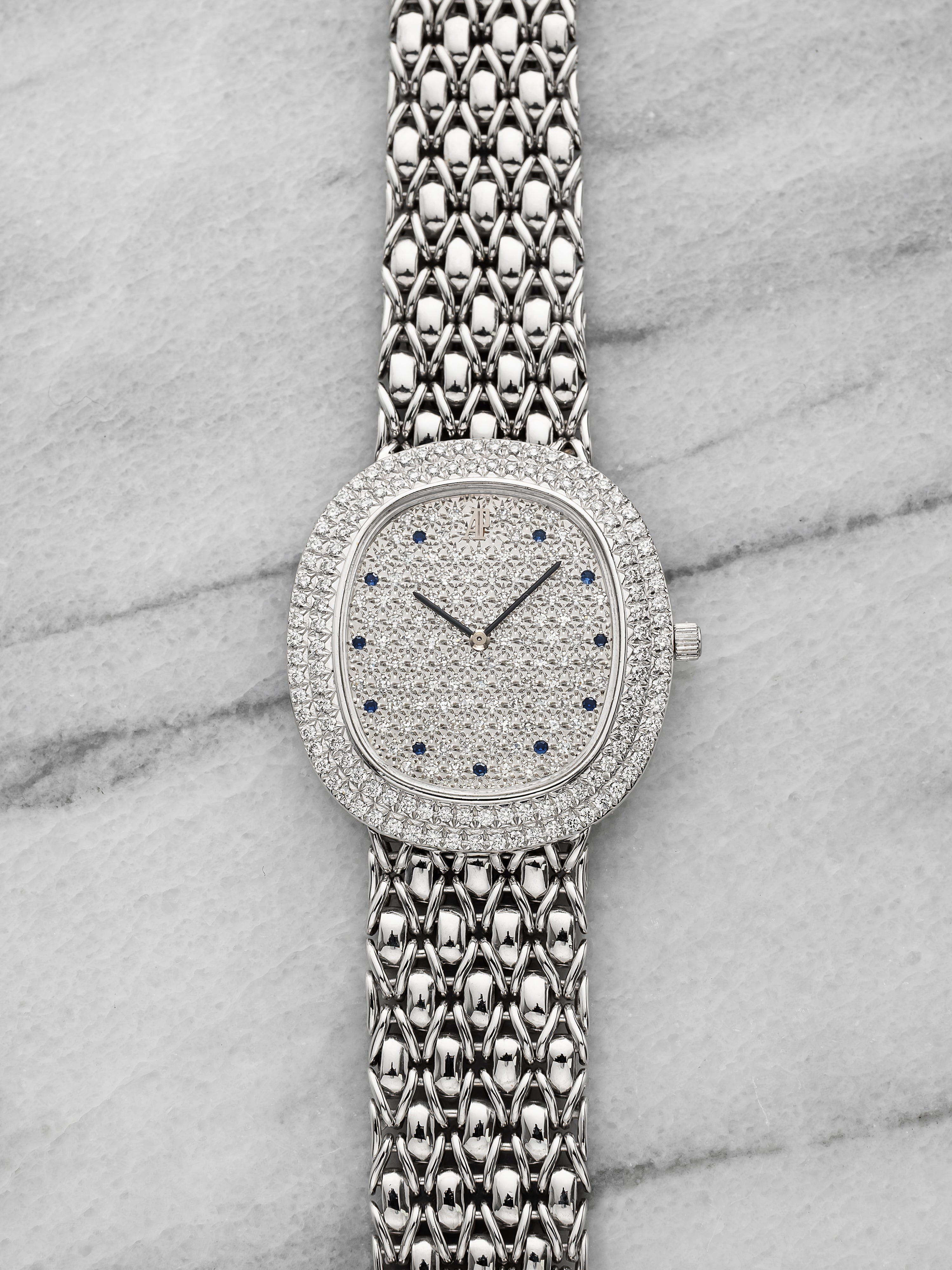 Audemars Piguet Feather - 18K White Gold, Pave & Sapphire Dial