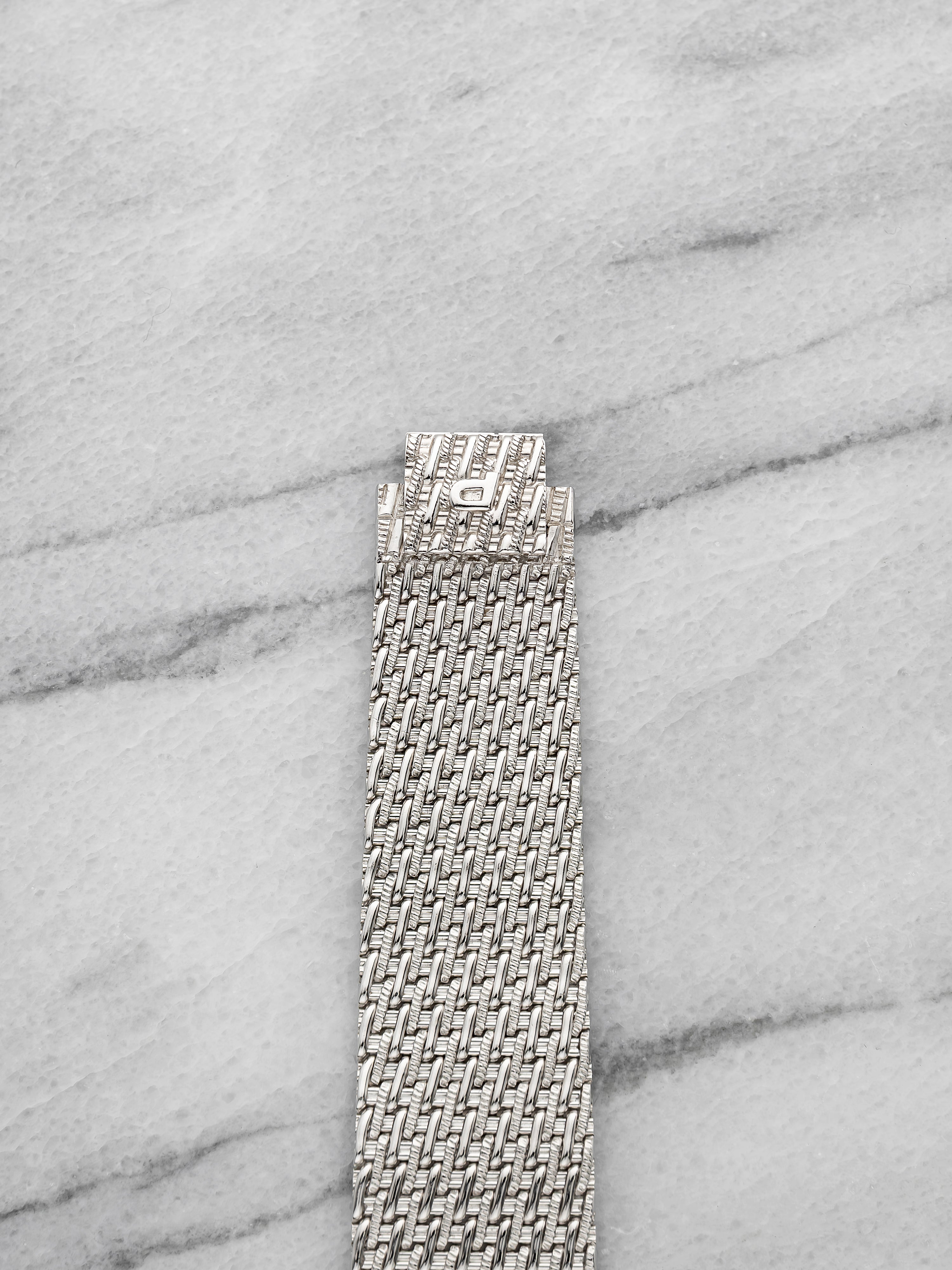 Piaget Cushion Case 9771 P61 - 18K White Gold Lapis and Diamond Dial