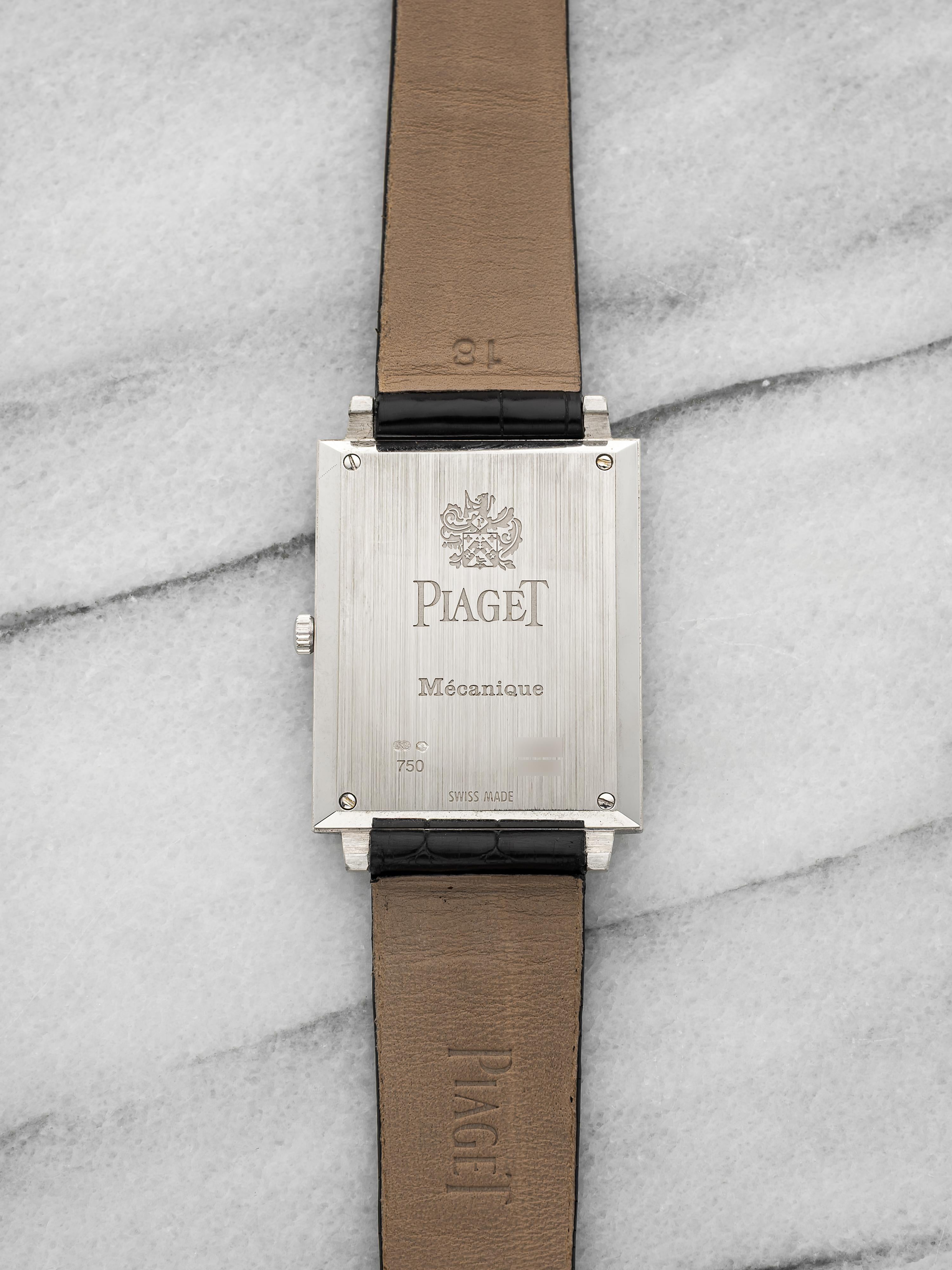 2005 Piaget Black Tie P10098 18K White Gold Diamond Pave Dial Manual 28mm