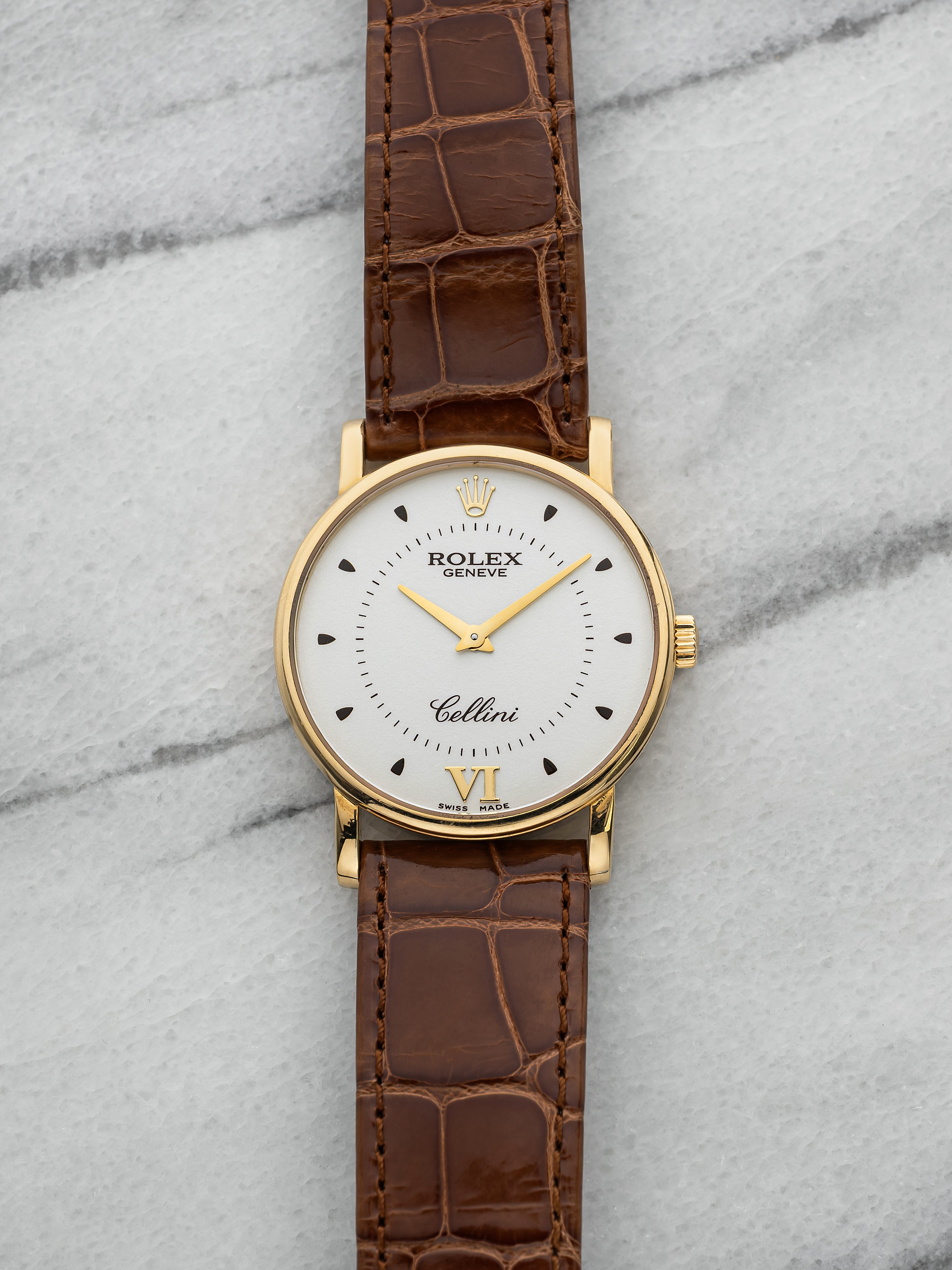 1995 Rolex Cellini 5112 - 18K Yellow Gold, White Anniversary Dial