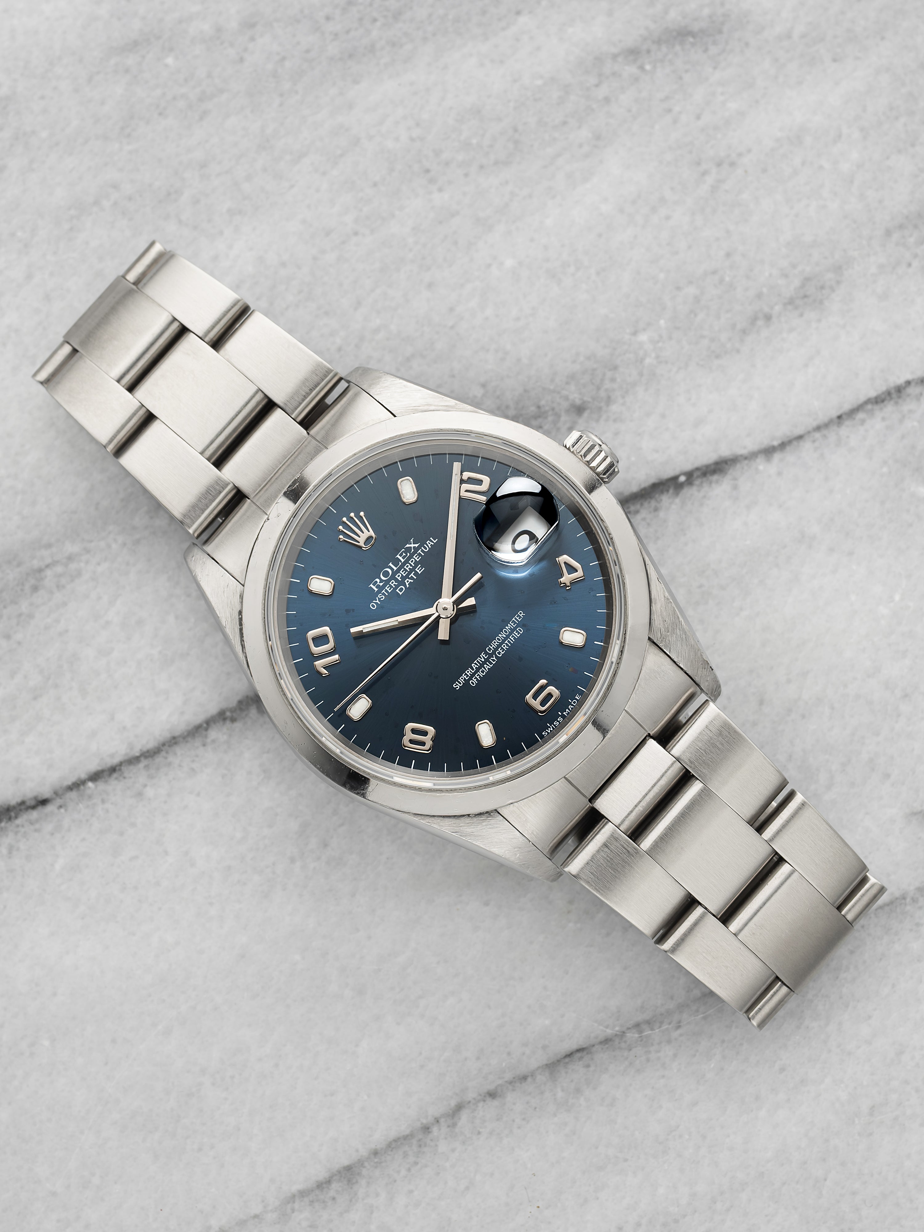 Vintage 1999 Rolex Oyster Perpetual Date 15200 Steel Blue Dial Auto 34mm