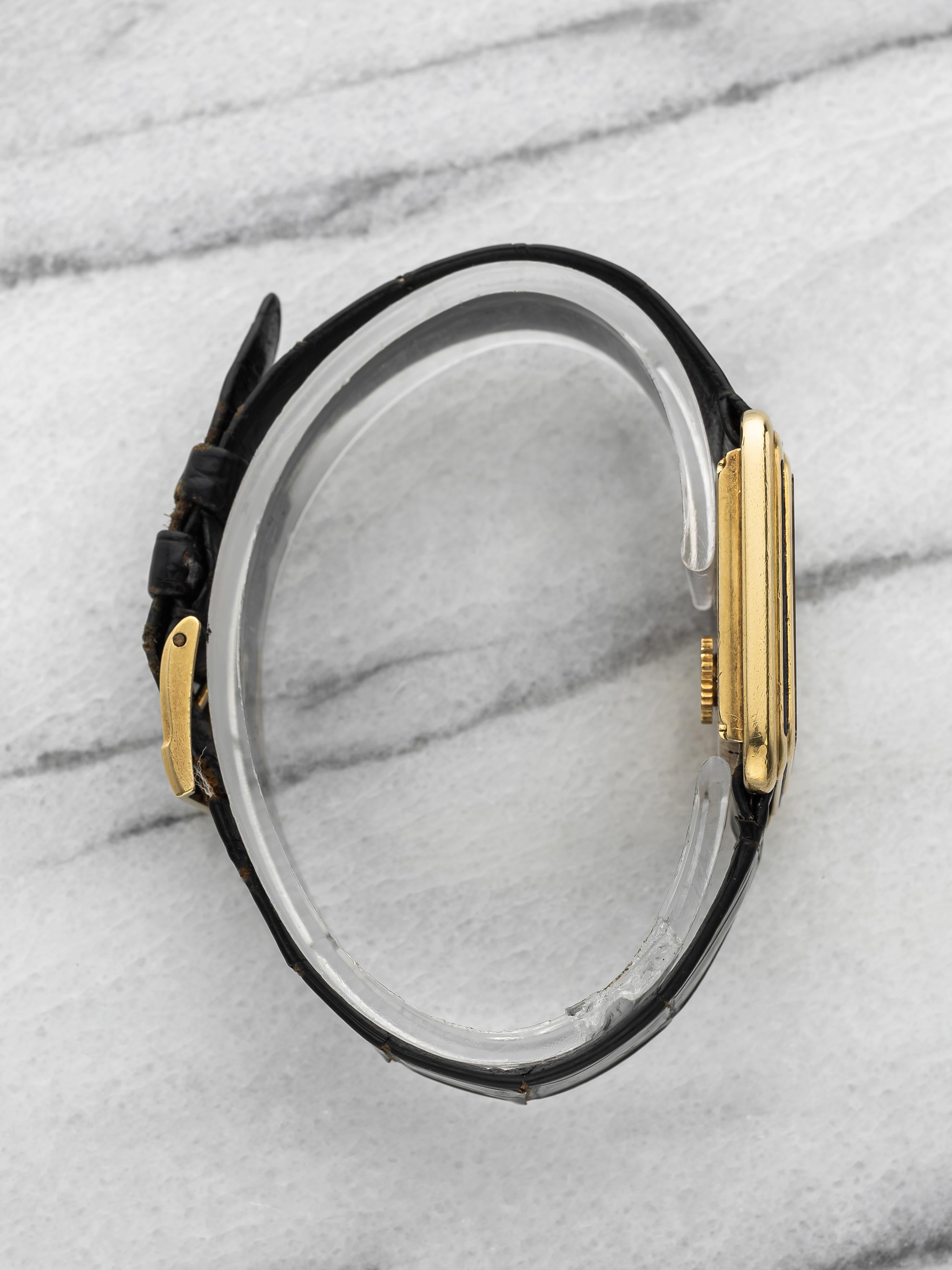 80s Piaget Stepped Case 74108 - 18K YG, Lapis Lazuli Dial, Quartz