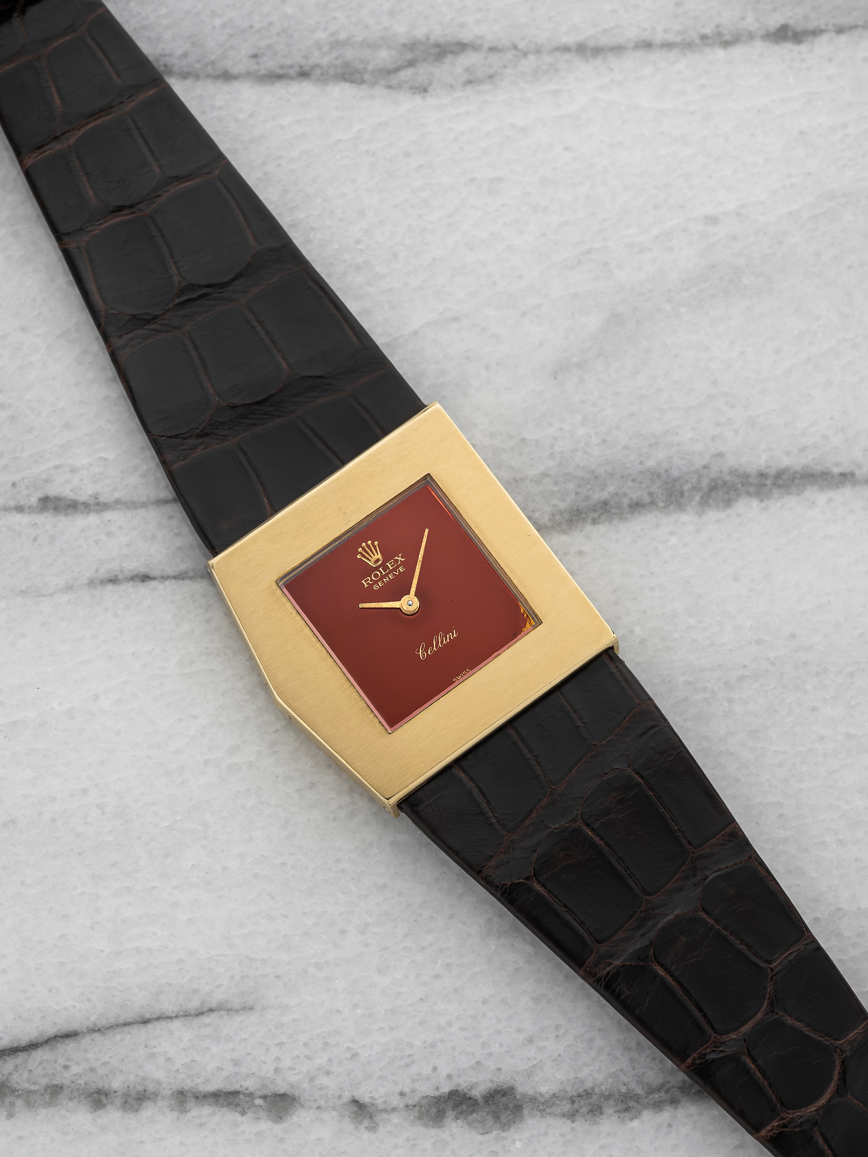 1973 Rolex Asymmetric 4017 - 18K Yellow Gold, Orange Foil Dial