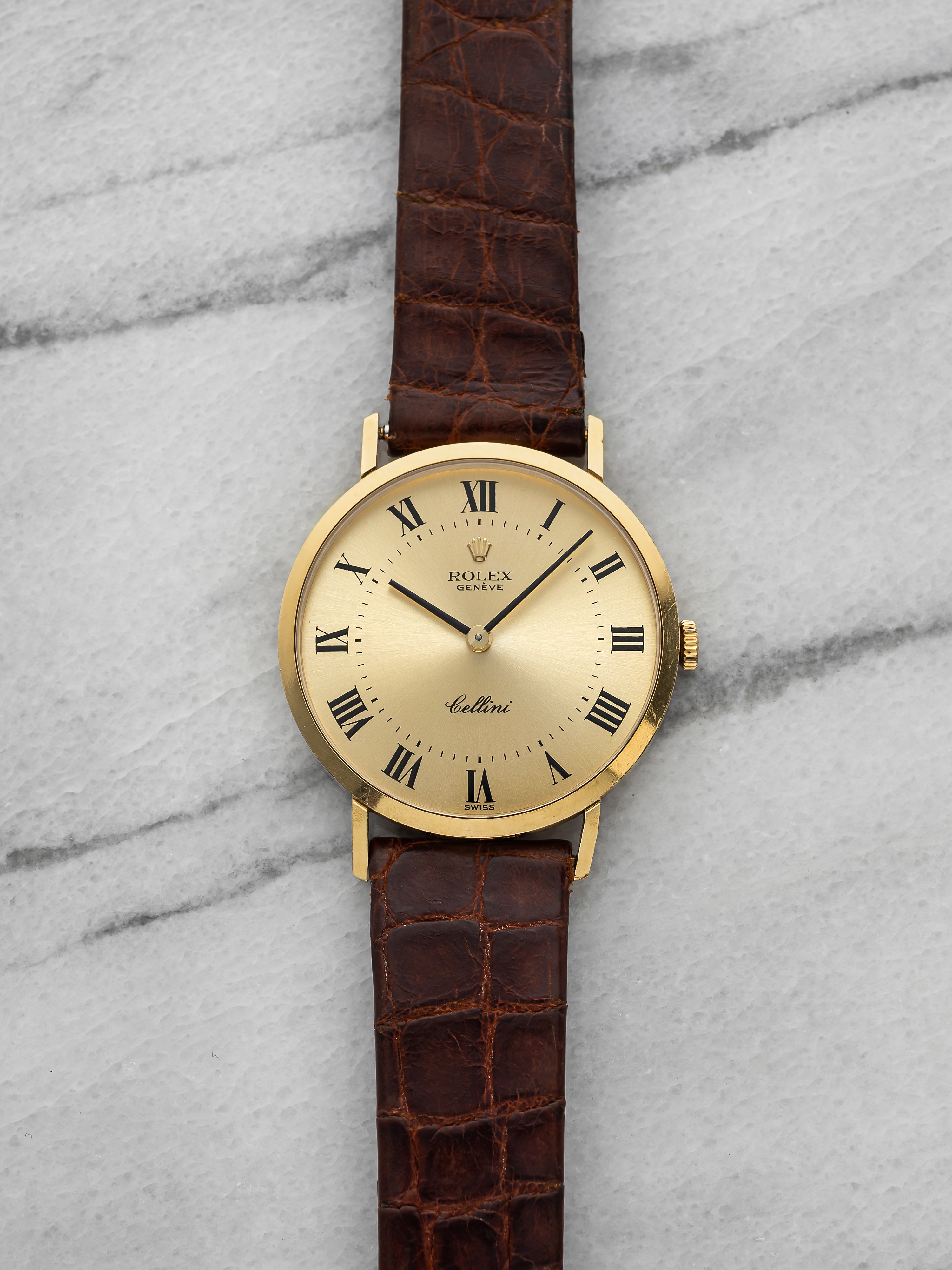 1976 Rolex Cellini 4112 - 18K Yellow Gold, Champagne Roman Dial