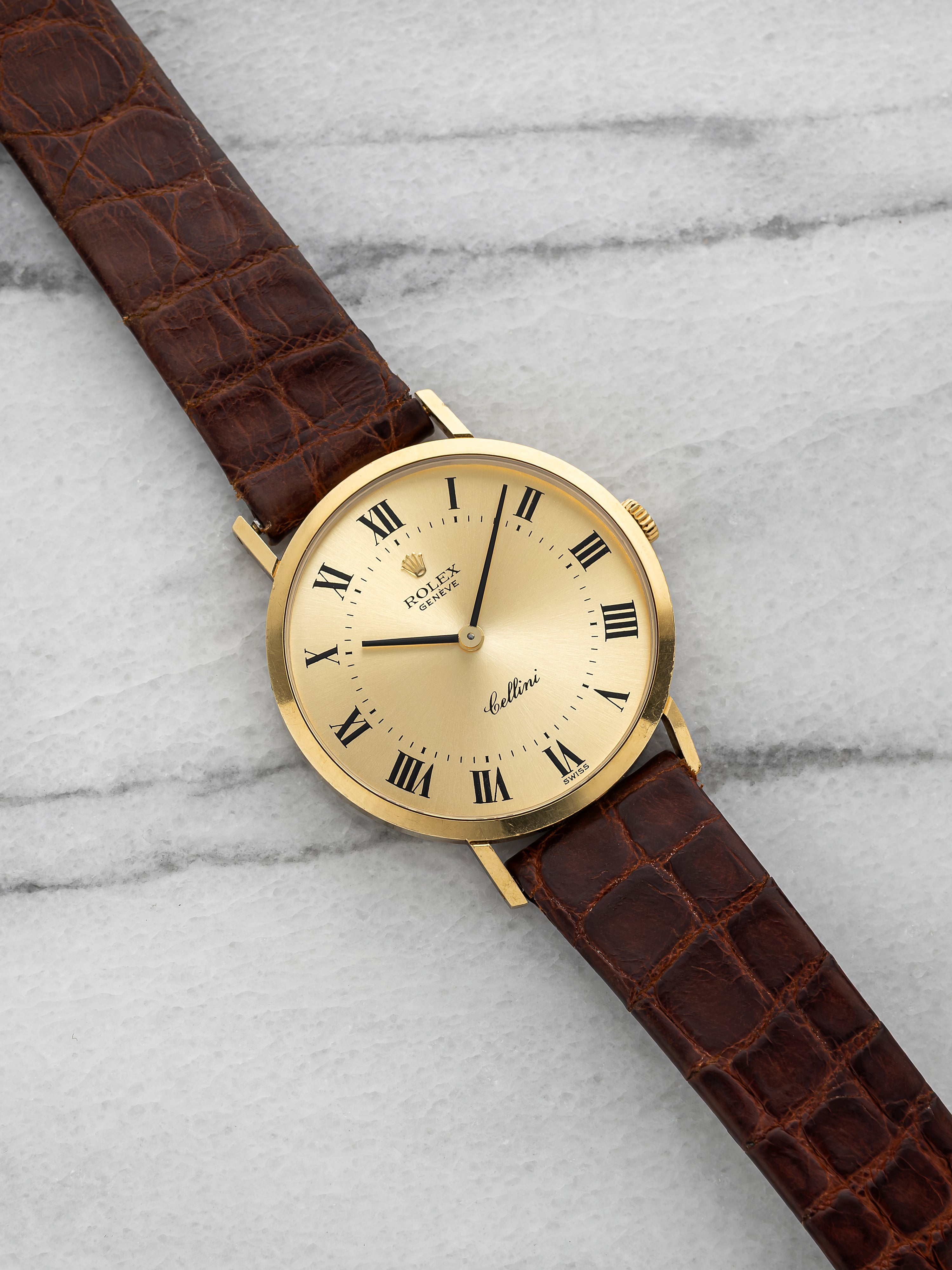 1976 Rolex Cellini 4112 - 18K Yellow Gold, Champagne Roman Dial