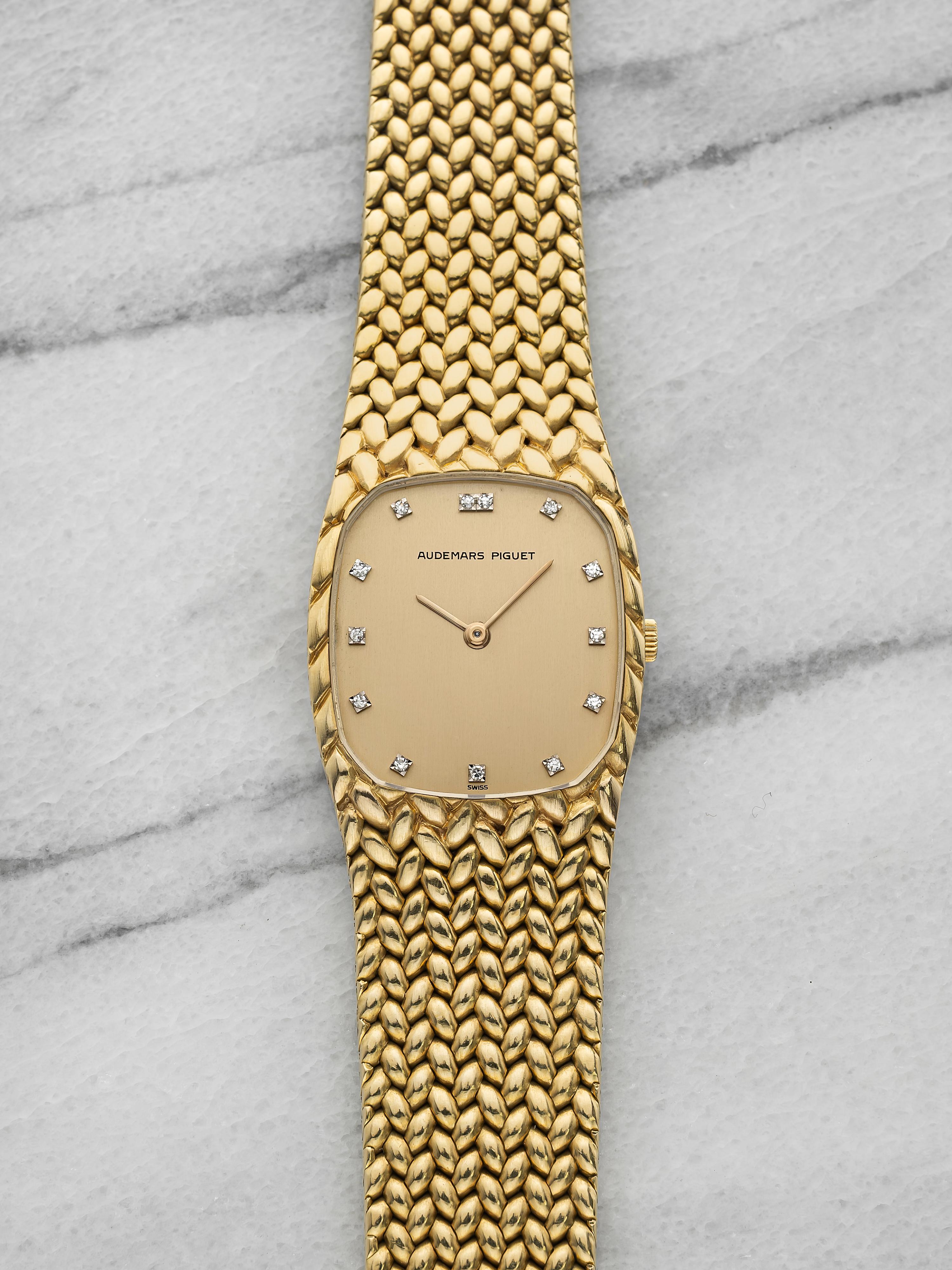 Vintage 1970s Audemars Piguet Heavy Cobra 18K YG Champagne Dial Manual 27mm