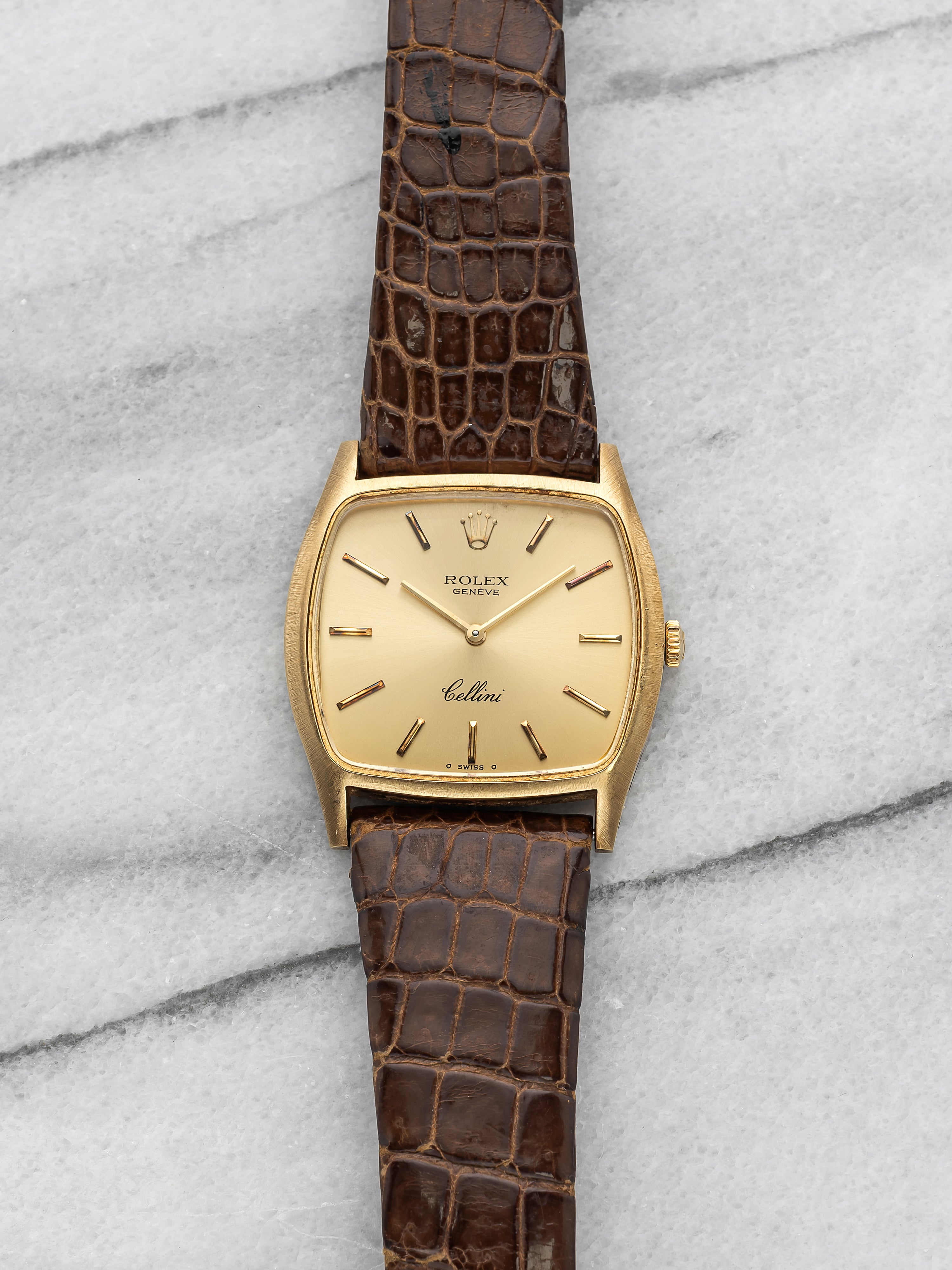 Vintage 1975 Rolex Cellini 3805 18K YG Champagne Dial Manual 31mm
