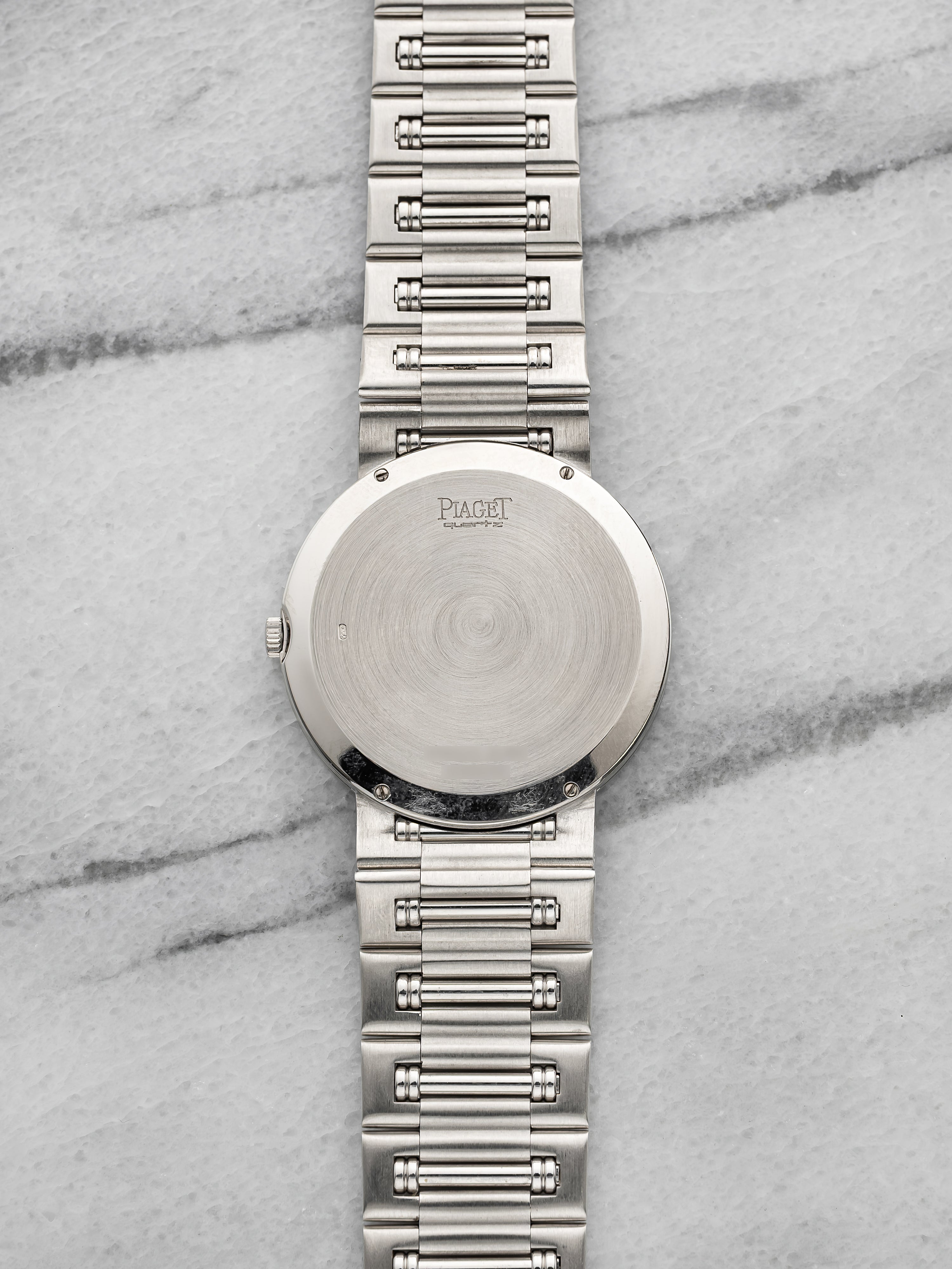 Vintage 1980s Piaget Dancer 84023 K18 18K White Gold Opal Dial Quartz 31mm