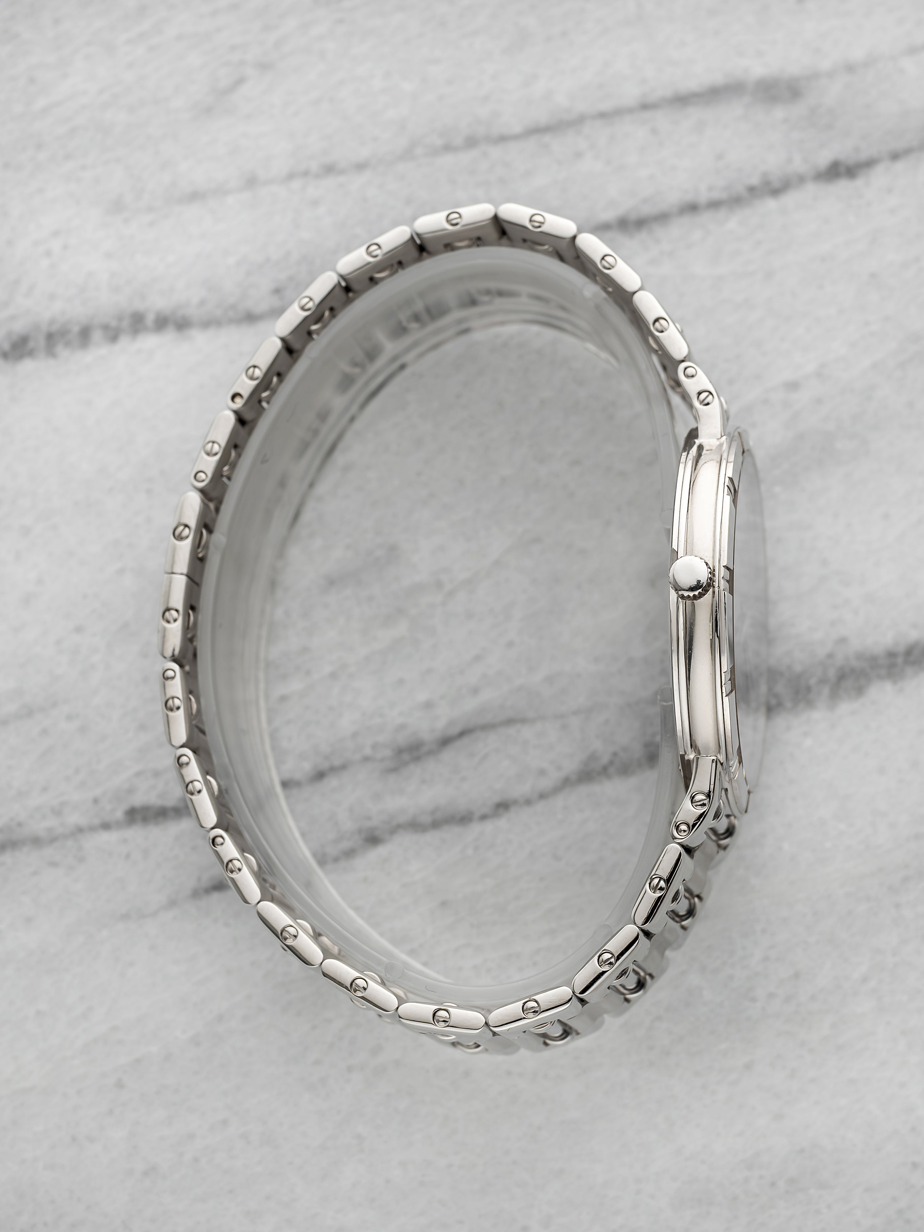 Vintage 1980s Piaget Dancer 84023 K18 18K White Gold Opal Dial Quartz 31mm
