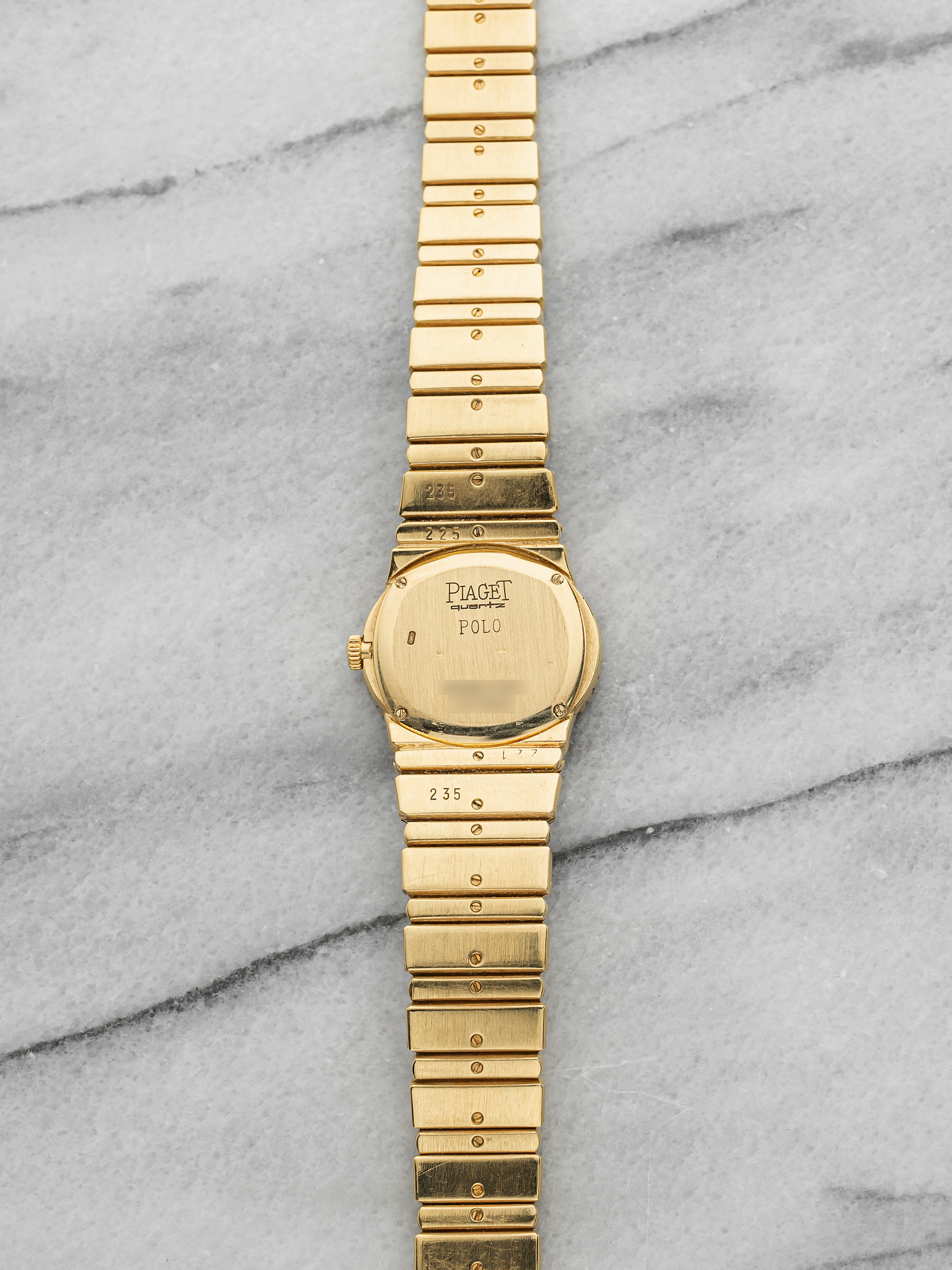 Vintage 1970s Piaget Polo 8306 C701 18K YG MoP Dial Diamond Bezel 22mm