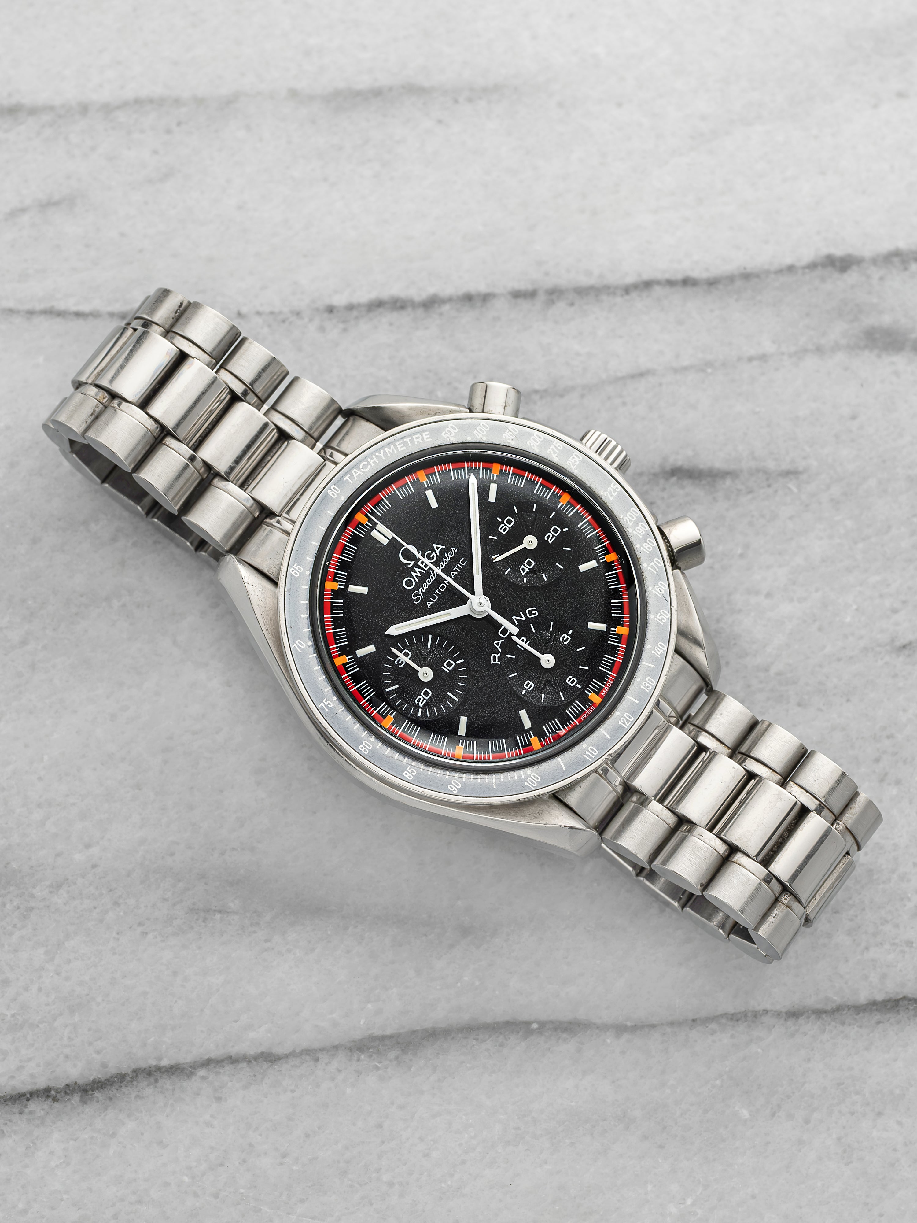 2000 Omega Speedmaster 3518.5 Steel Schumacher Black Racing Dial Auto 39mm