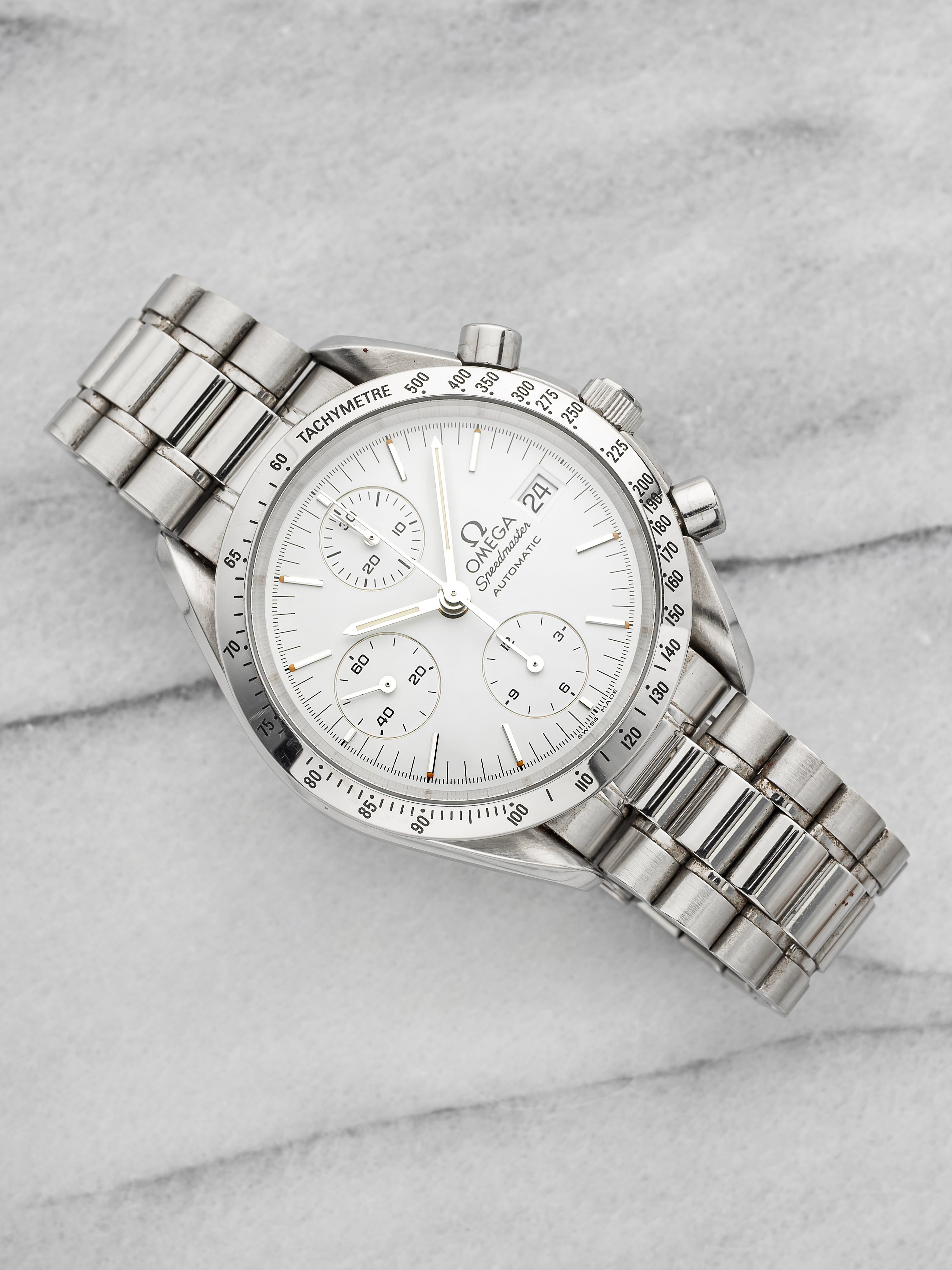 Vintage 1990s Omega Speedmaster 3511.2 Steel White Dial Auto 39mm