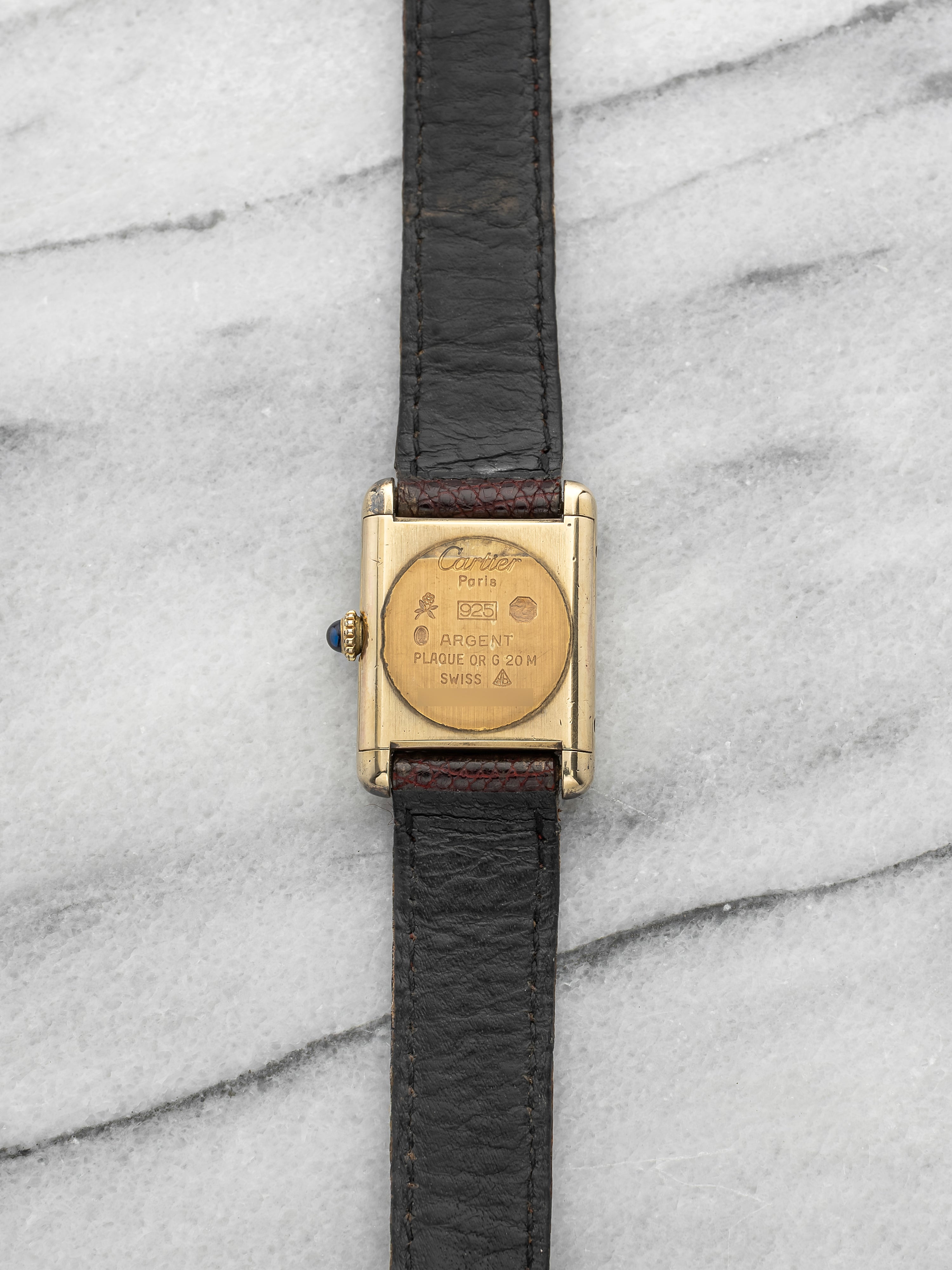 Vintage 1980s Cartier Tank Must Vermeil Burgundy Spider Dial Manual 21mm