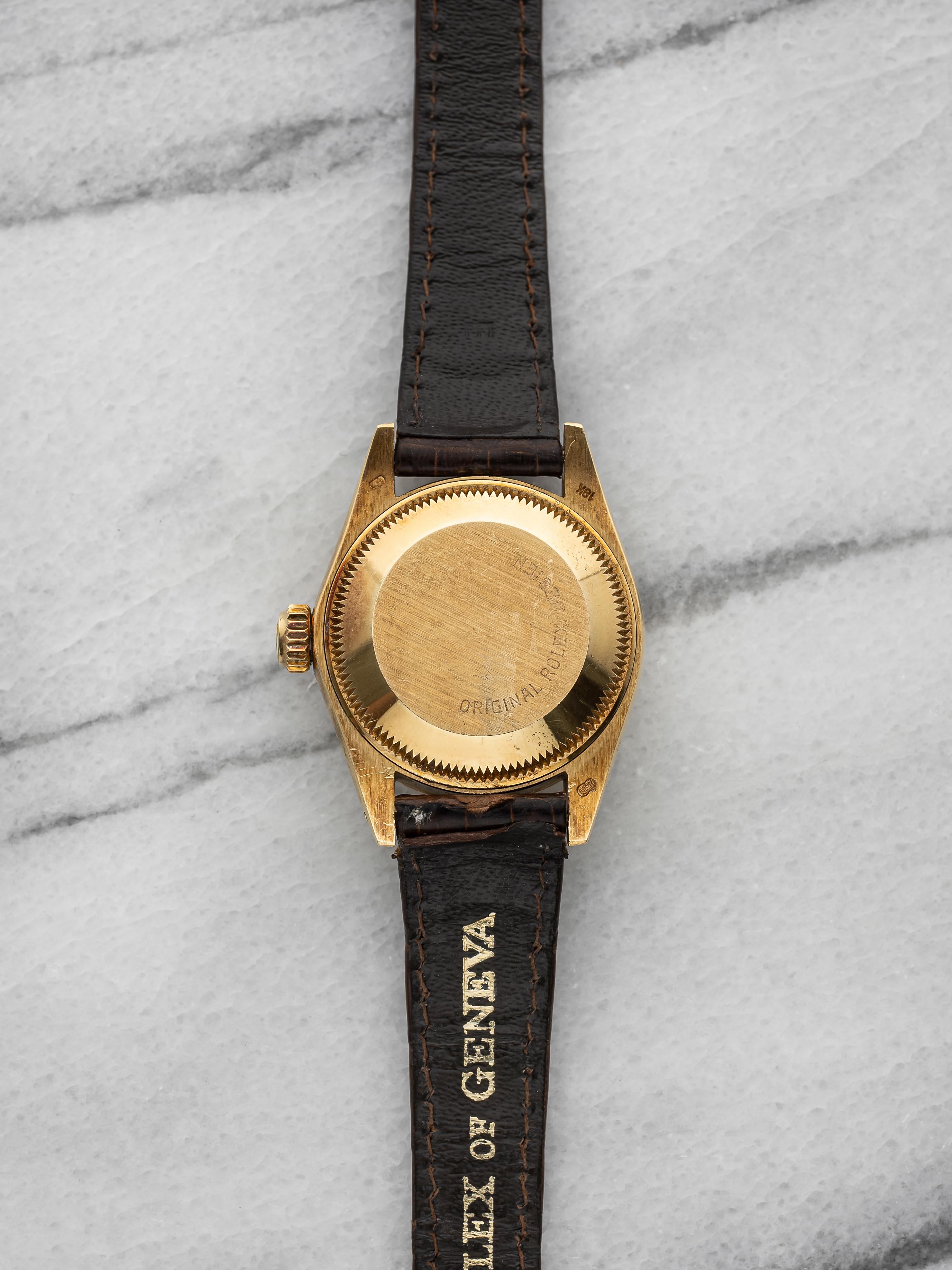 Vintage 1983 Rolex Lady Datejust 18K YG 6916 Auto Champagne Sunburst 26mm