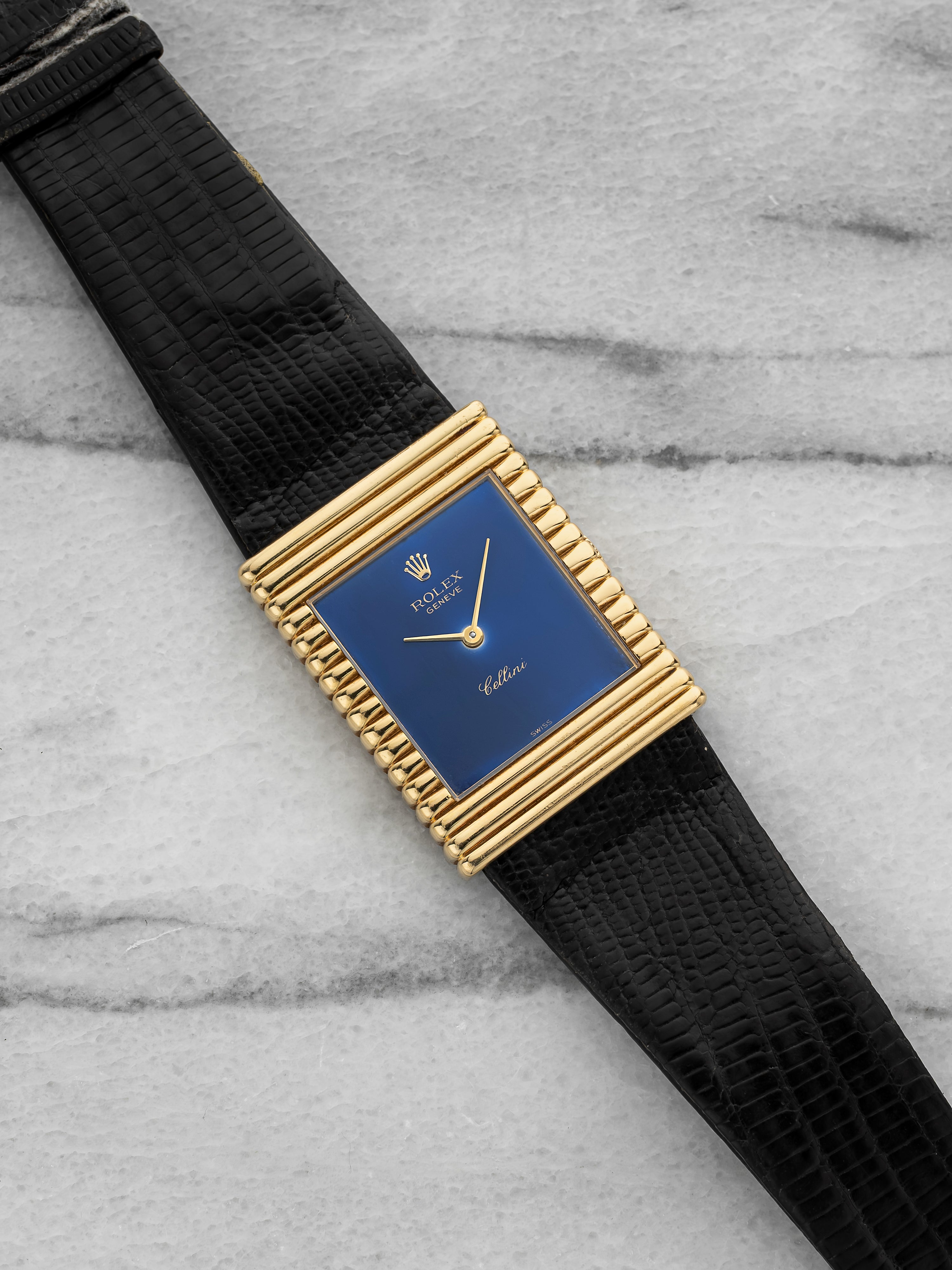 Vintage 1976 Rolex Cellini 4012 18K Yellow Gold Blue Foil Dial Manual 31 mm