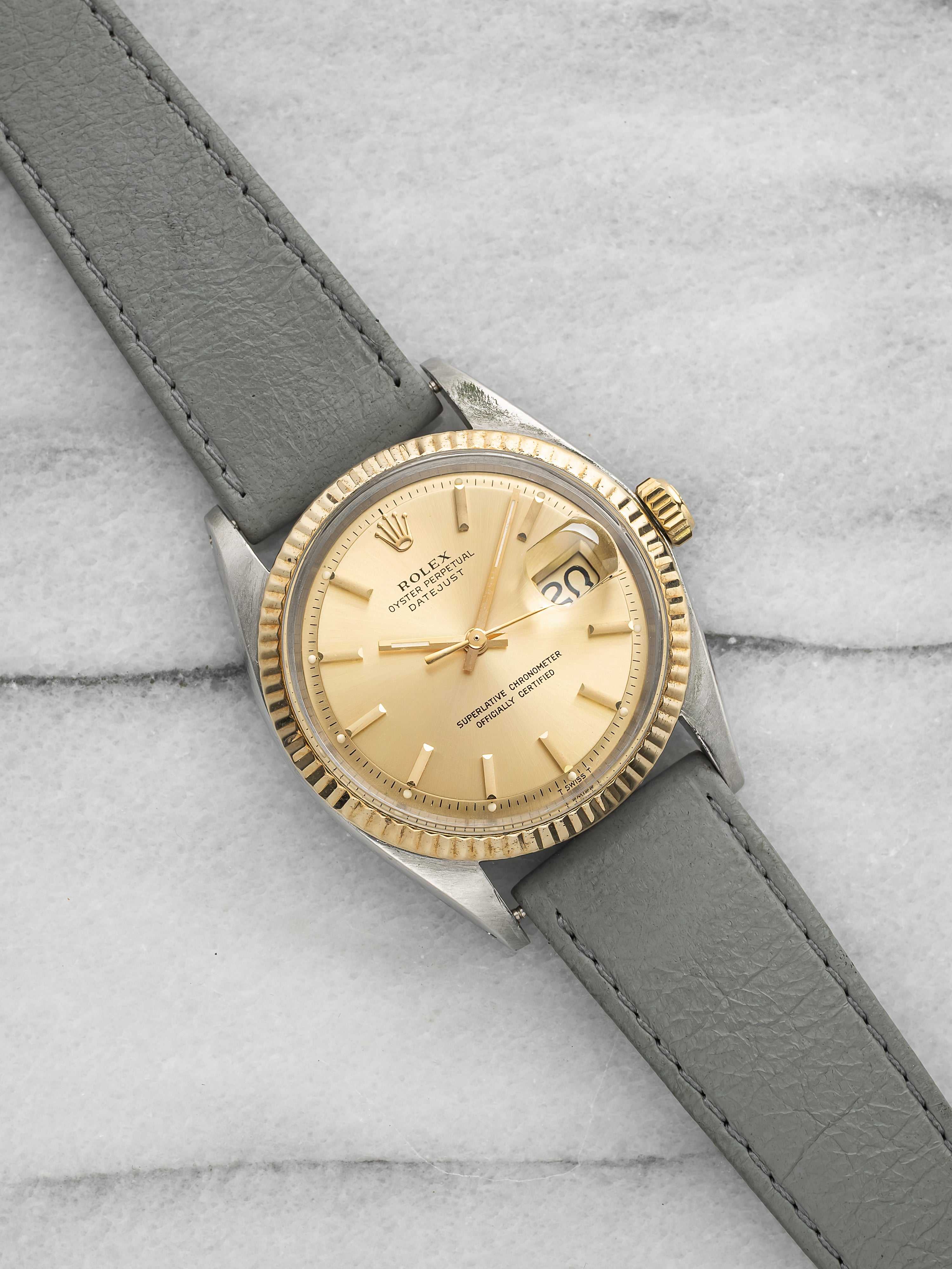 Vintage 1973 Rolex Datejust 1601 Two-Tone Champagne Dial Auto 36mm