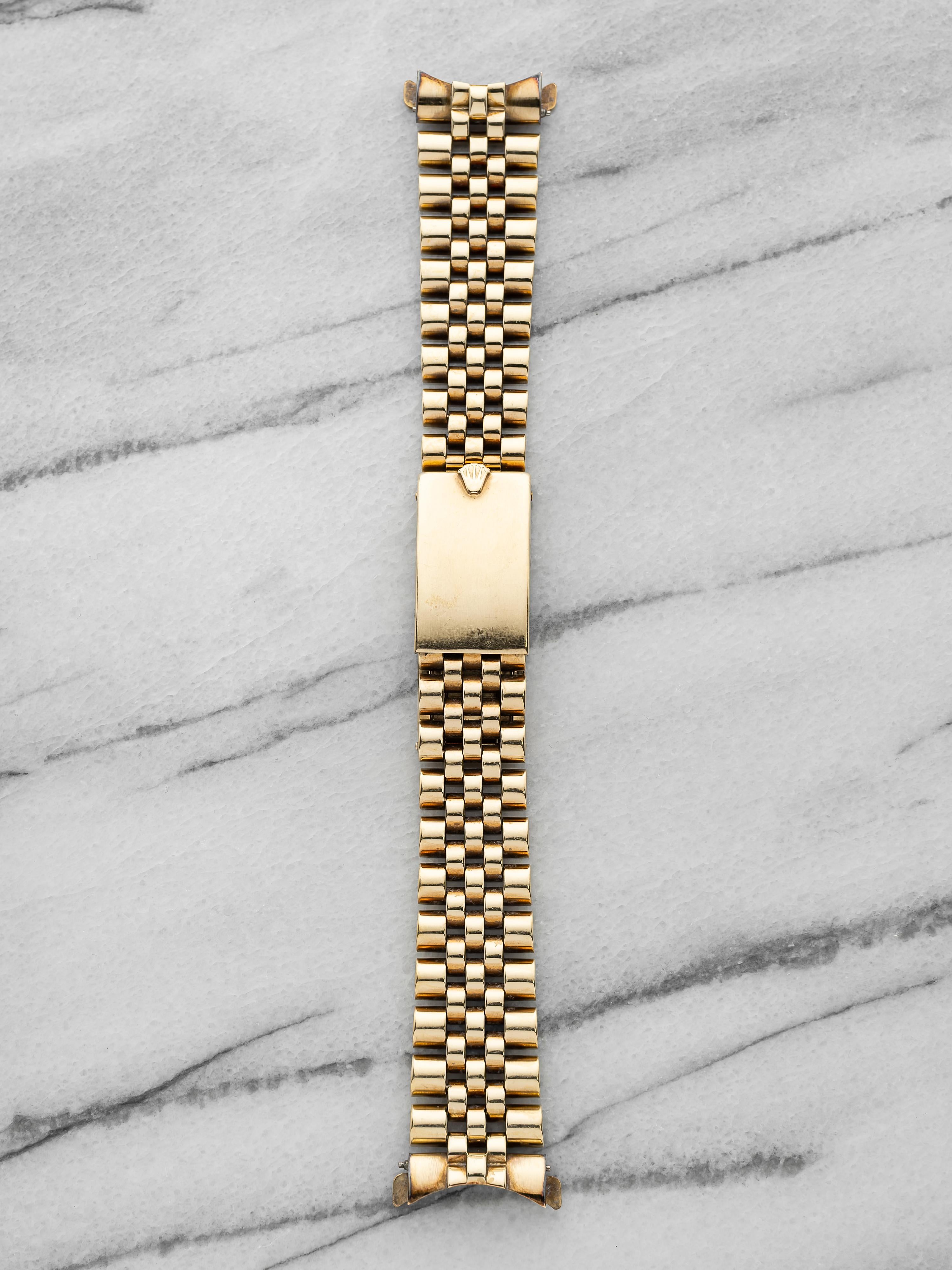 Vintage 1970s Rolex Jubilee 6311 14k Yellow Gold Bracelet 19 mm
