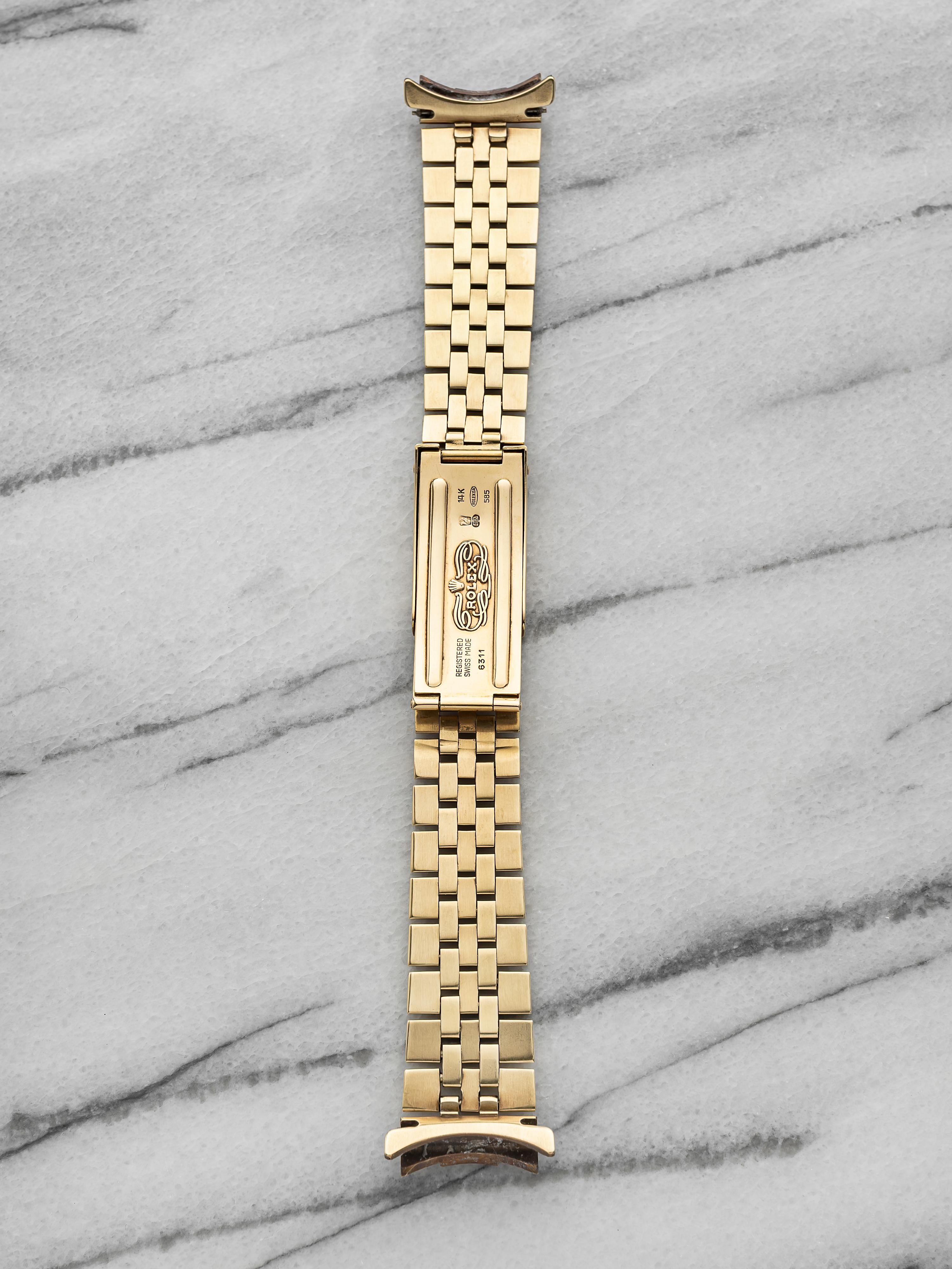 Vintage 1970s Rolex Jubilee 6311 14k Yellow Gold Bracelet 19 mm