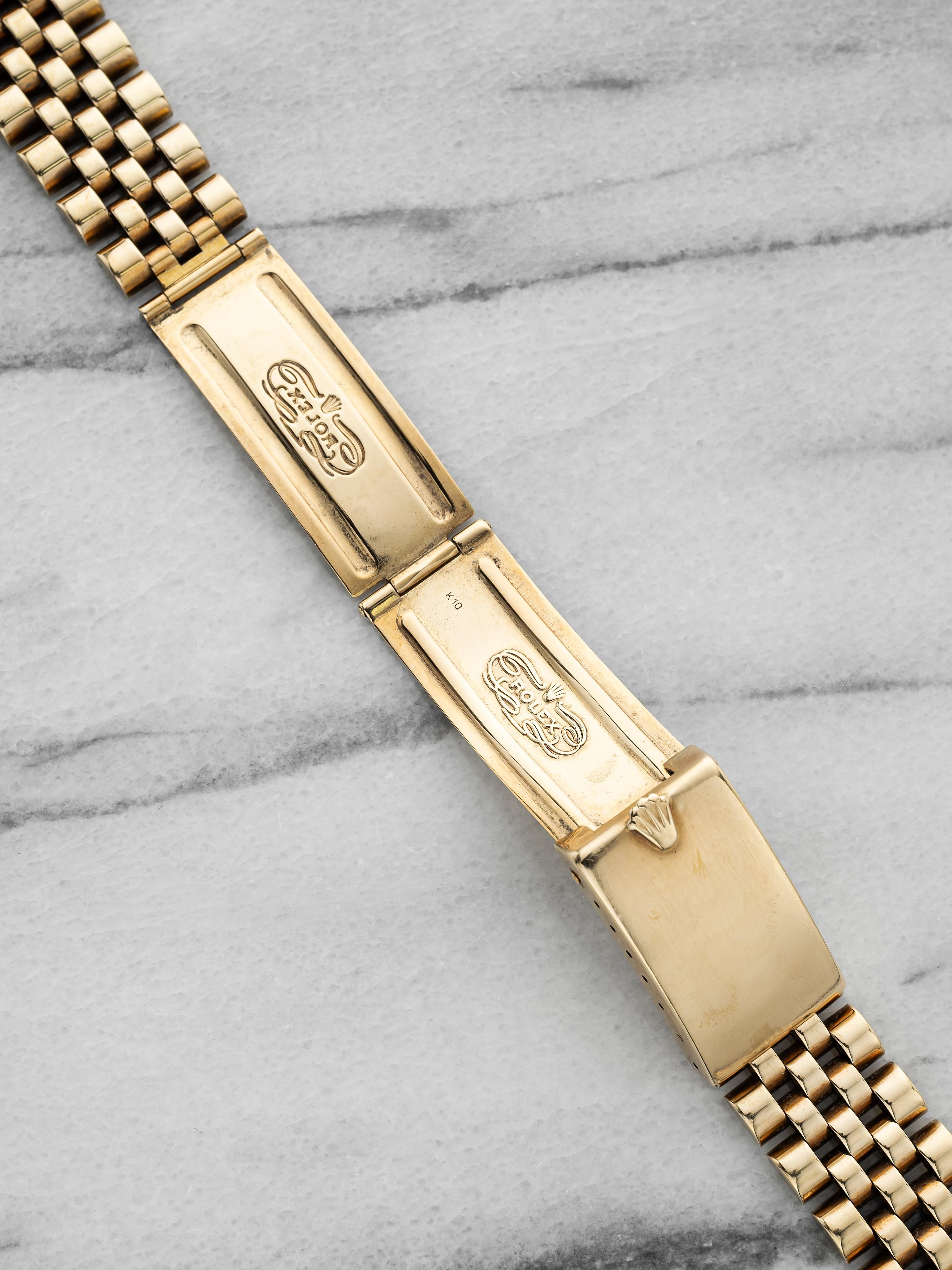 Vintage 1970s Rolex Jubilee 6311 14k Yellow Gold Bracelet 19 mm