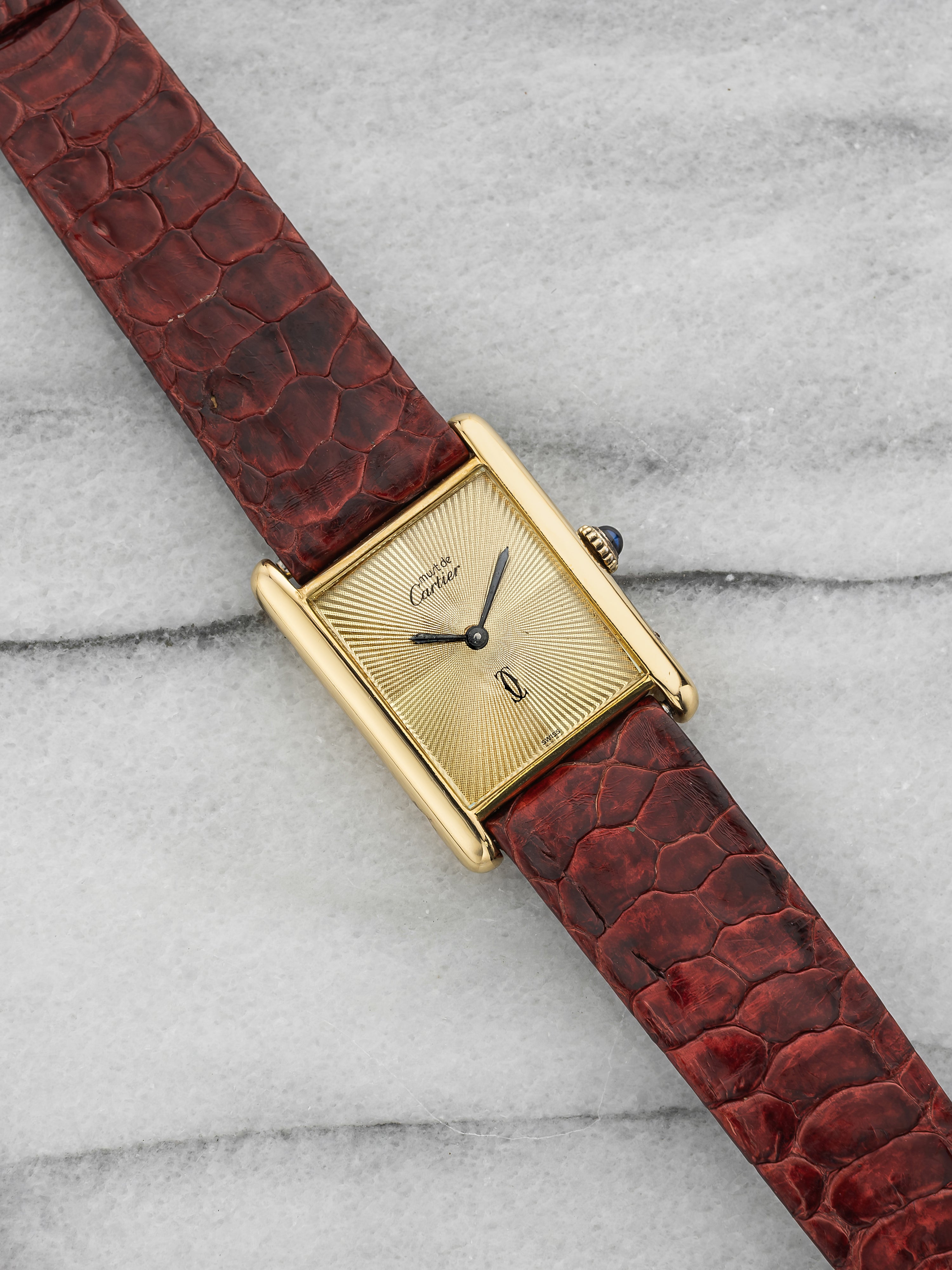 Vintage 1980s Cartier Must Tank Vermeil Discor Dial Manual 23mm