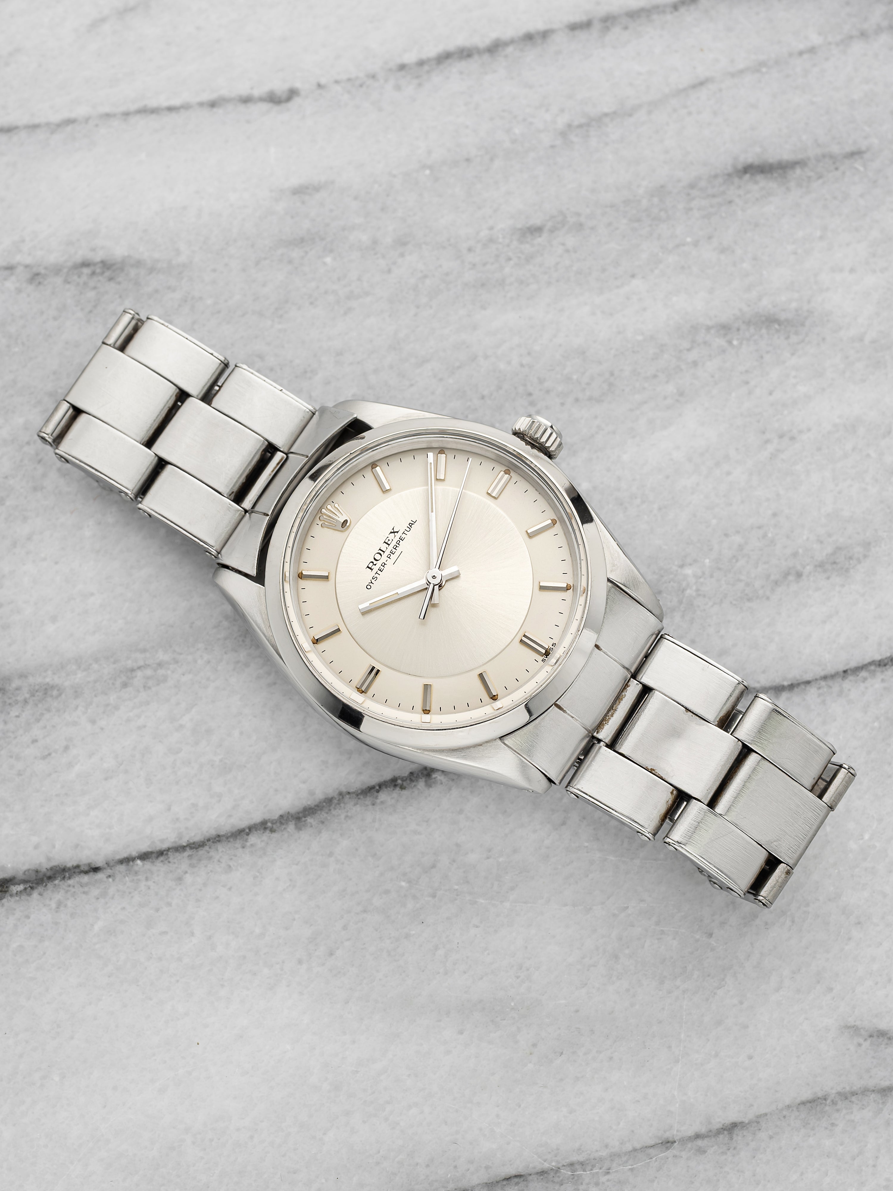 Vintage 1963 Rolex Oyster Perpetual 5552 Steel Silver Bullseye Dial Auto 34mm