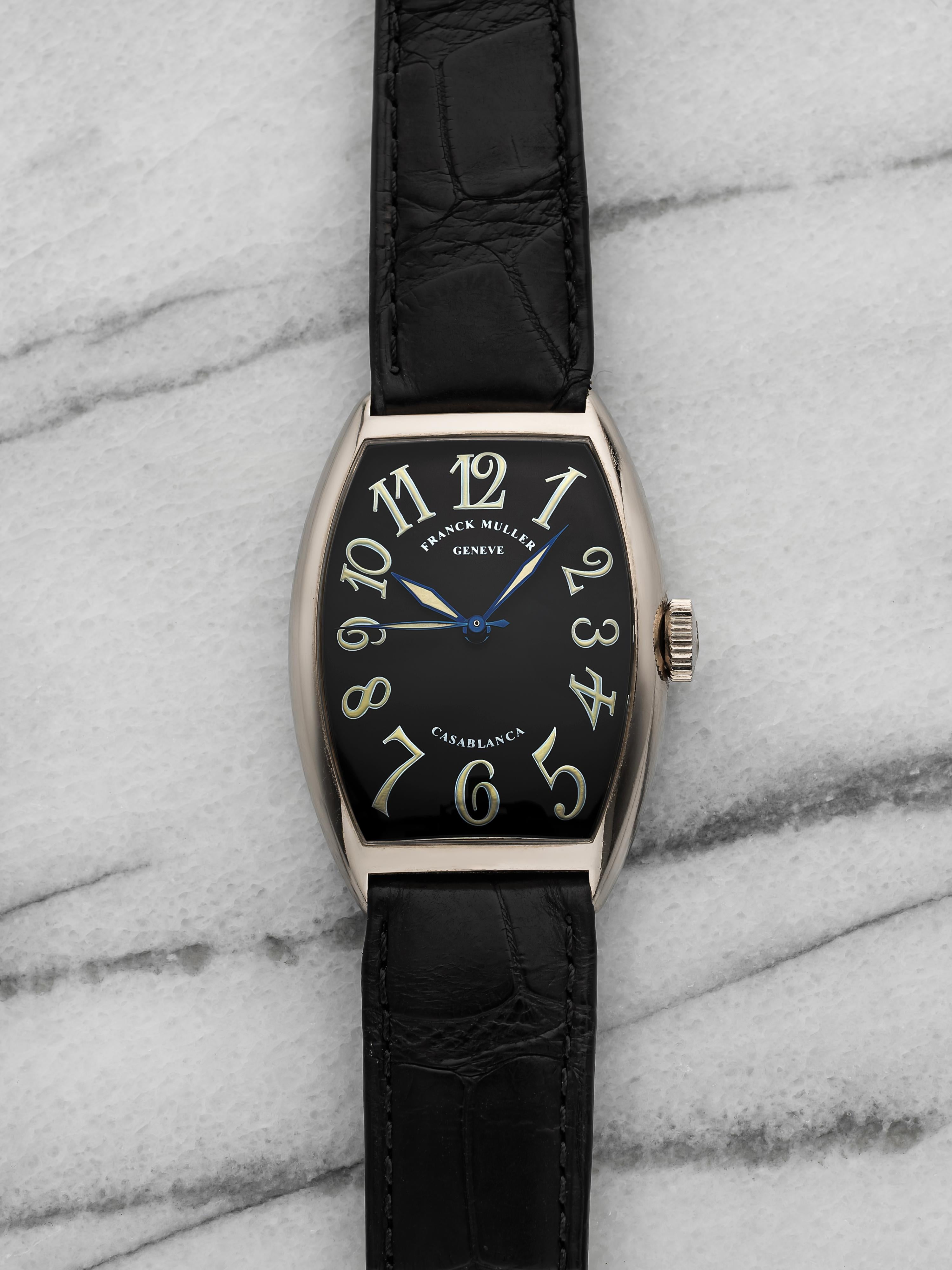 Vintage 1990s Franck Muller Casablanca 6850 18K WG Black Dial Auto 32 mm